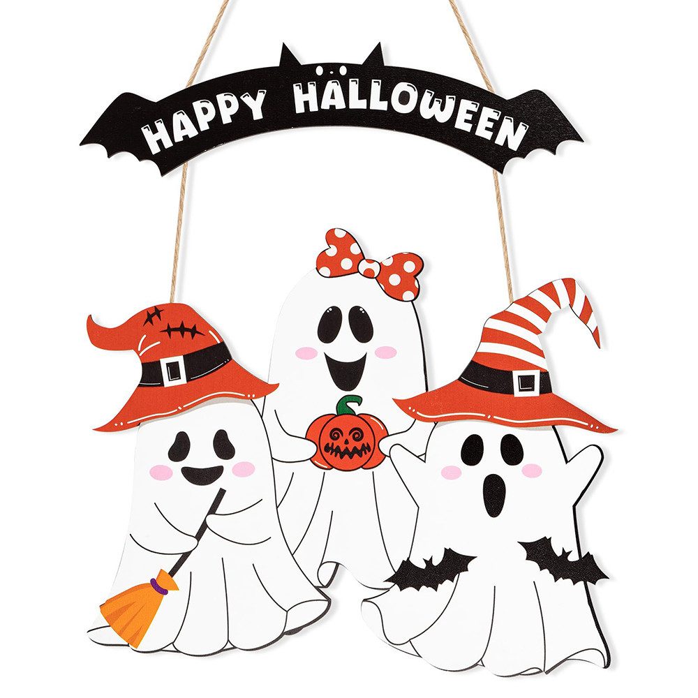 CLTYQ Hängedekoration Halloween Tür Hängedekoration mit Geist, Kürbis & Kat günstig online kaufen
