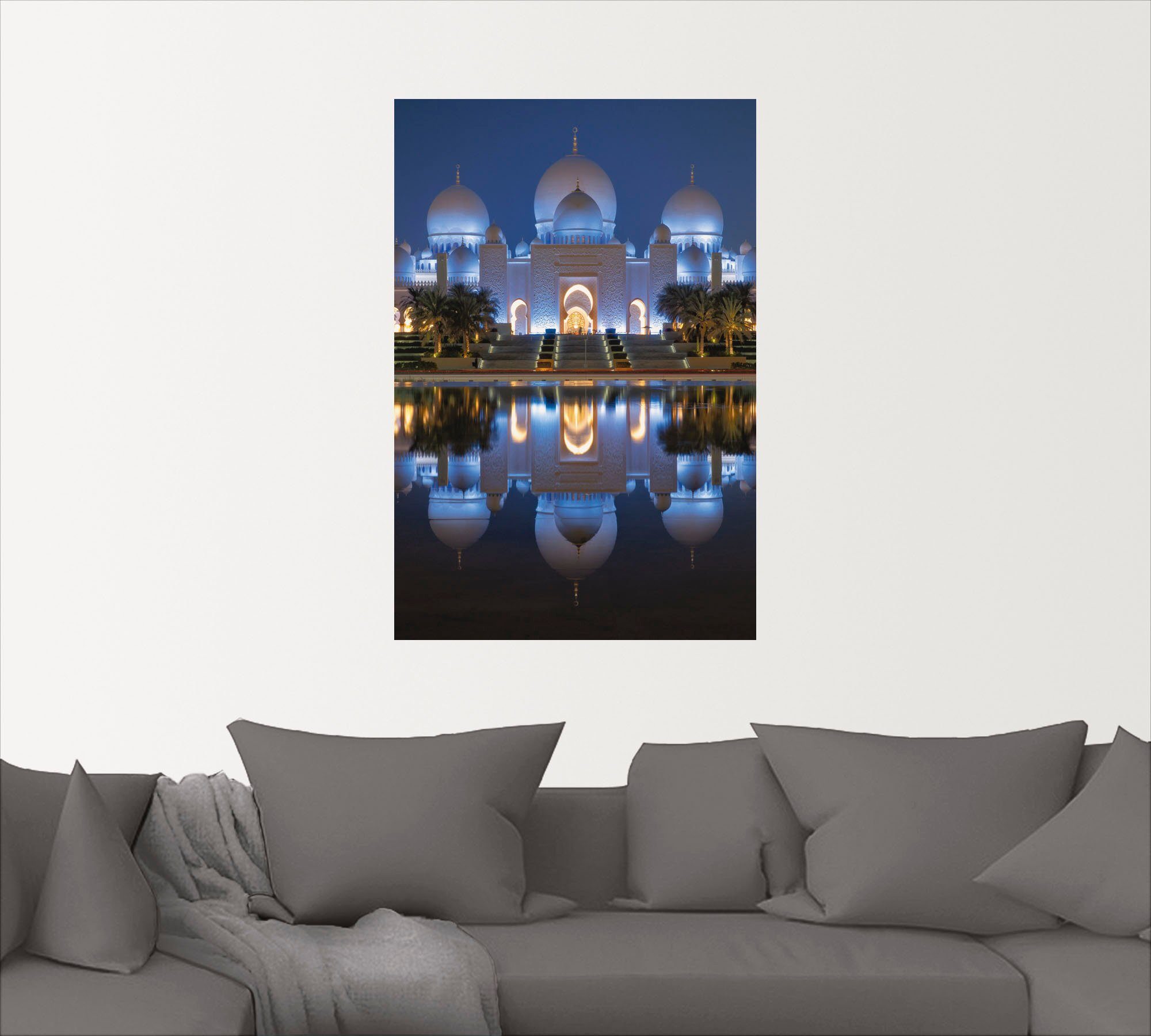 Wandaufkleber (1 Wandbild Leinwandbild, in Scheich-Zayid-Moschee, Artland Alubild, Poster Gebäude Größen oder versch. St), als