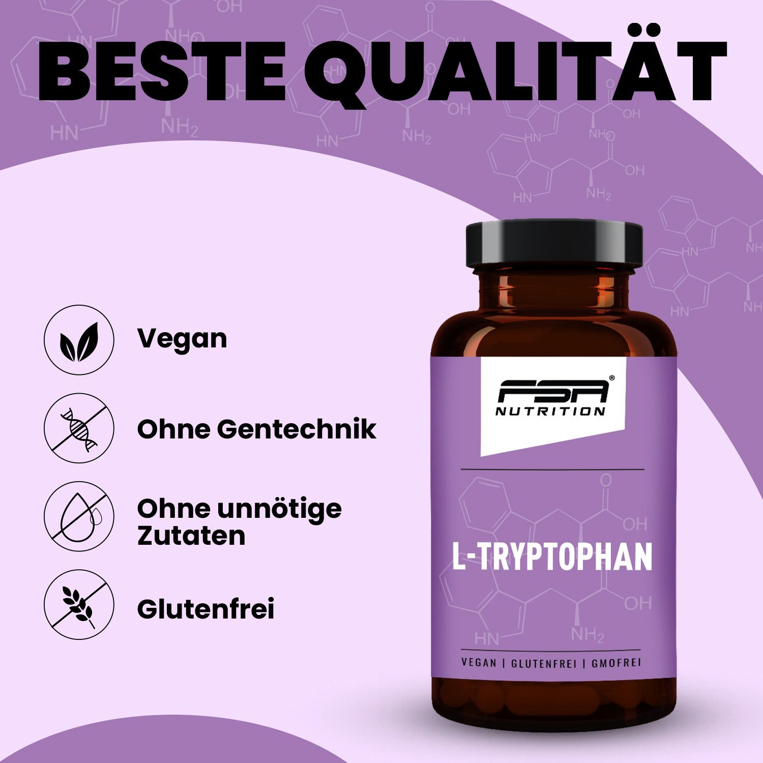 FSA NUTRITION L-Tryptophan im Glas Kapseln, 60 St., 31 g