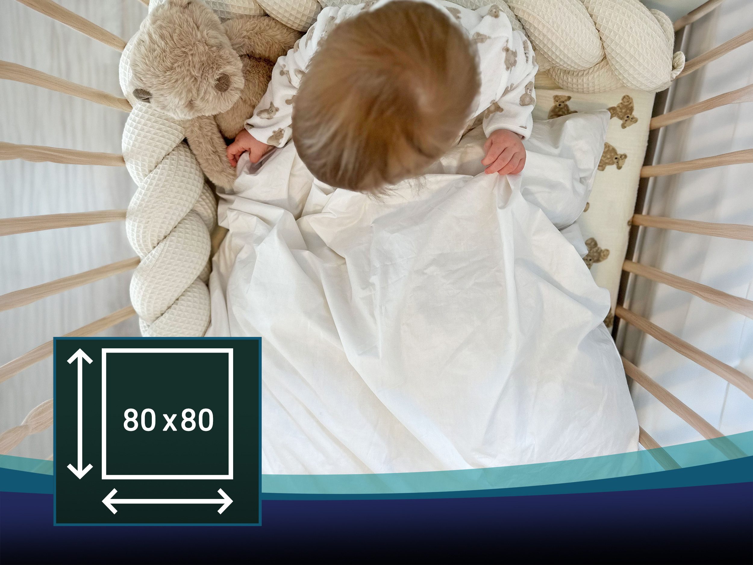 ZOLLNER Kinderbettdecke, Füllung: 70% Federn, 30% Daunen, 80 x 80 cm, 70% Federn, 30% Daunen, vom Hotelewäschespezialisten
