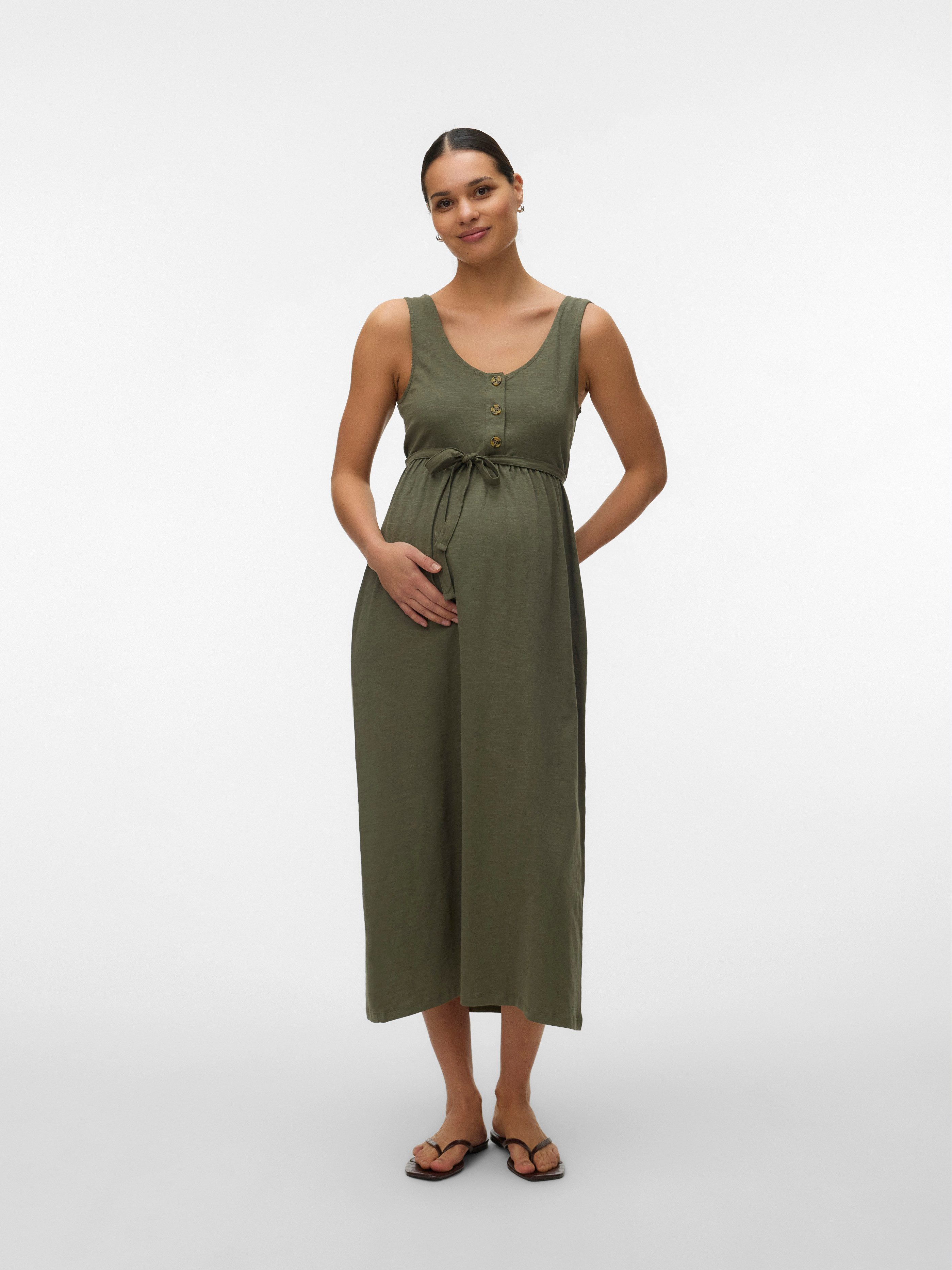 Mamalicious Trägerkleid MLEVI LIA SL JRS ANKLE DRESS 2F NOOS Sommerkleid