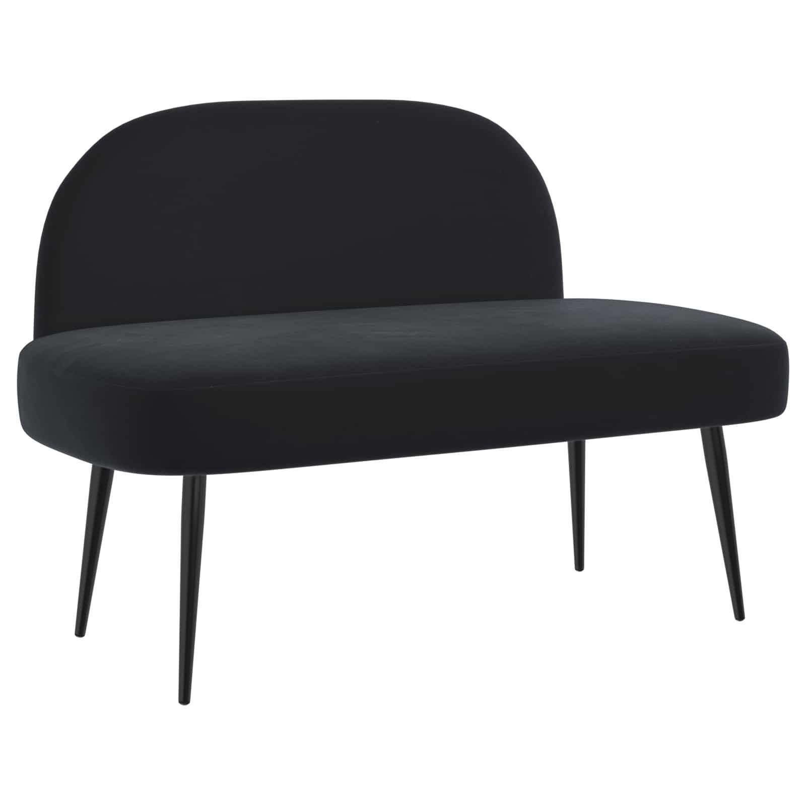 vidaXL Sitzbank Gepolsterte Bank mit Rückenlehne Schwarz 110 x 60 x 76 cm Samt (1-St)