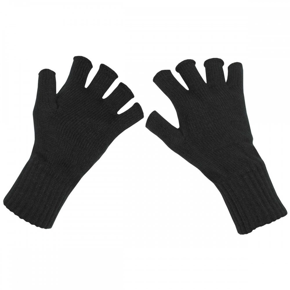 MFH schwarz, M Strickhandschuhe ohne - Strick-Handschuhe, Finger