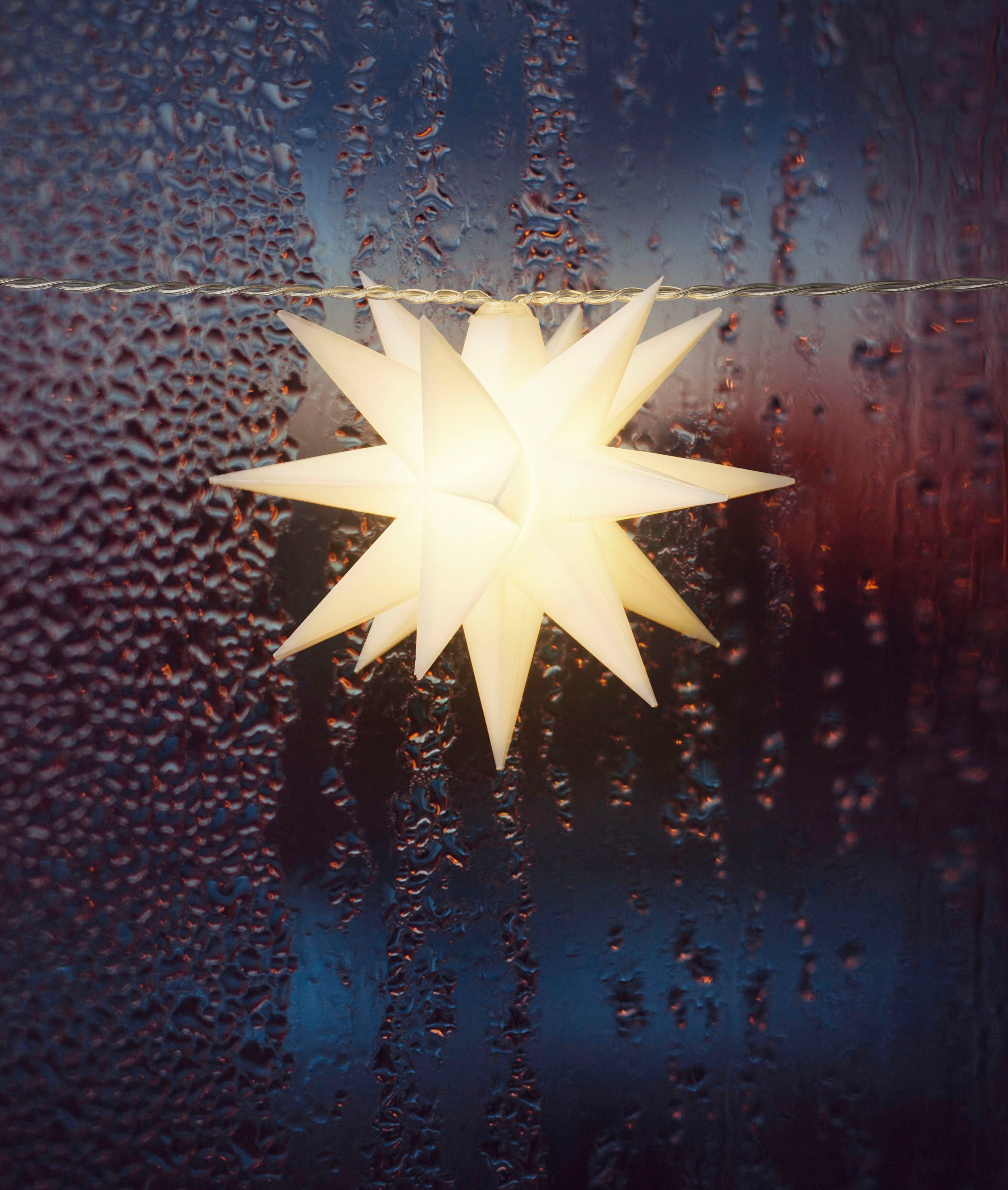 Sternen, mit für LED-Lichterkette Dion, den geschützen home mit Weihnachtsbeleuchtung Timer, Weihnachtsdeko 10-flammig, Außenbereich my