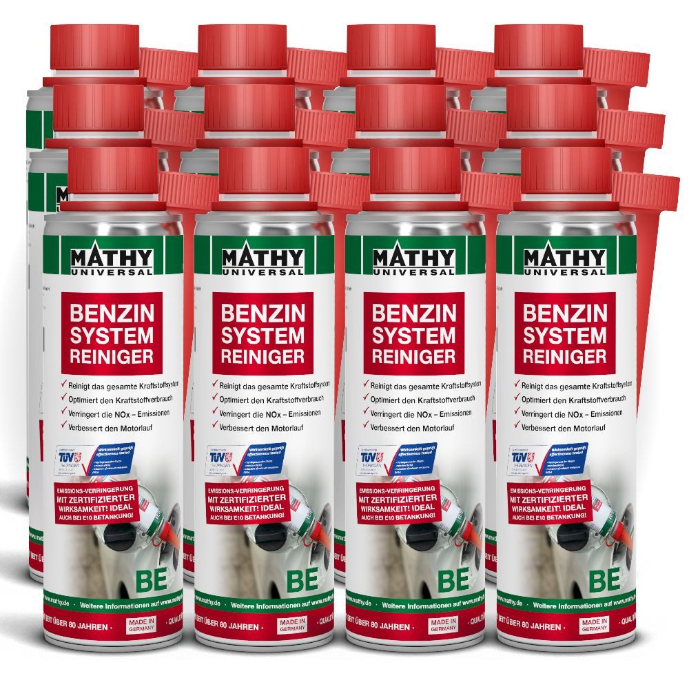 MATHY Benzin-Stabilisator MATHY-BE Benzin-Systemreiniger 12 x 250 ml, 3,0 l, (12-St) Reinigt Ventile