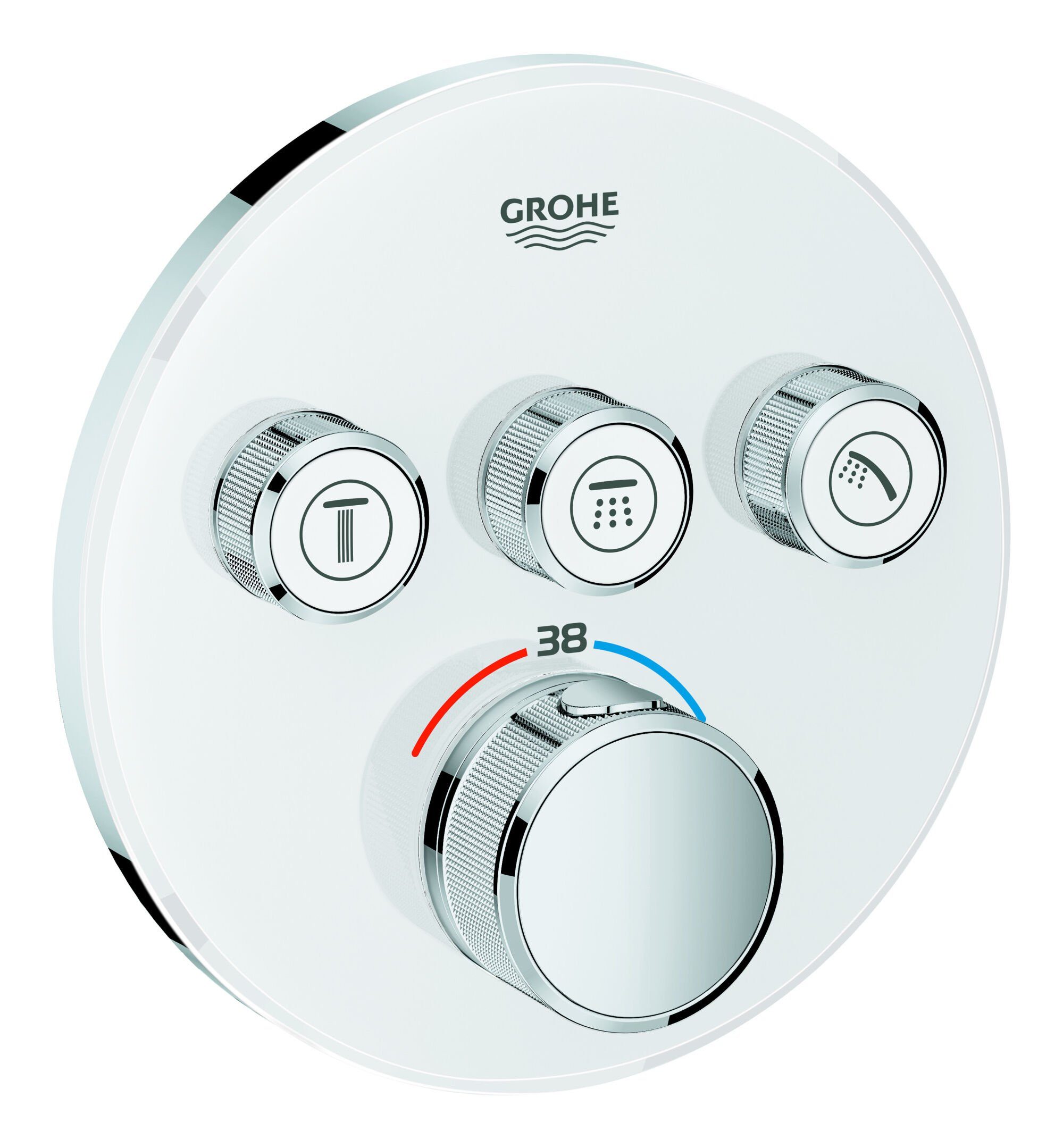 rund Absperrventilen Unterputzarmatur Design Grohe Thermostat SmartControl mit White Grohtherm - Moon 3
