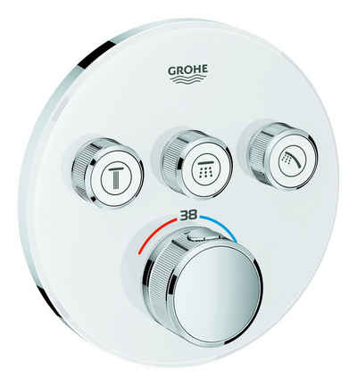 Grohe Unterputzarmatur Grohtherm SmartControl Thermostat mit 3 Absperrventilen Design rund - Moon White