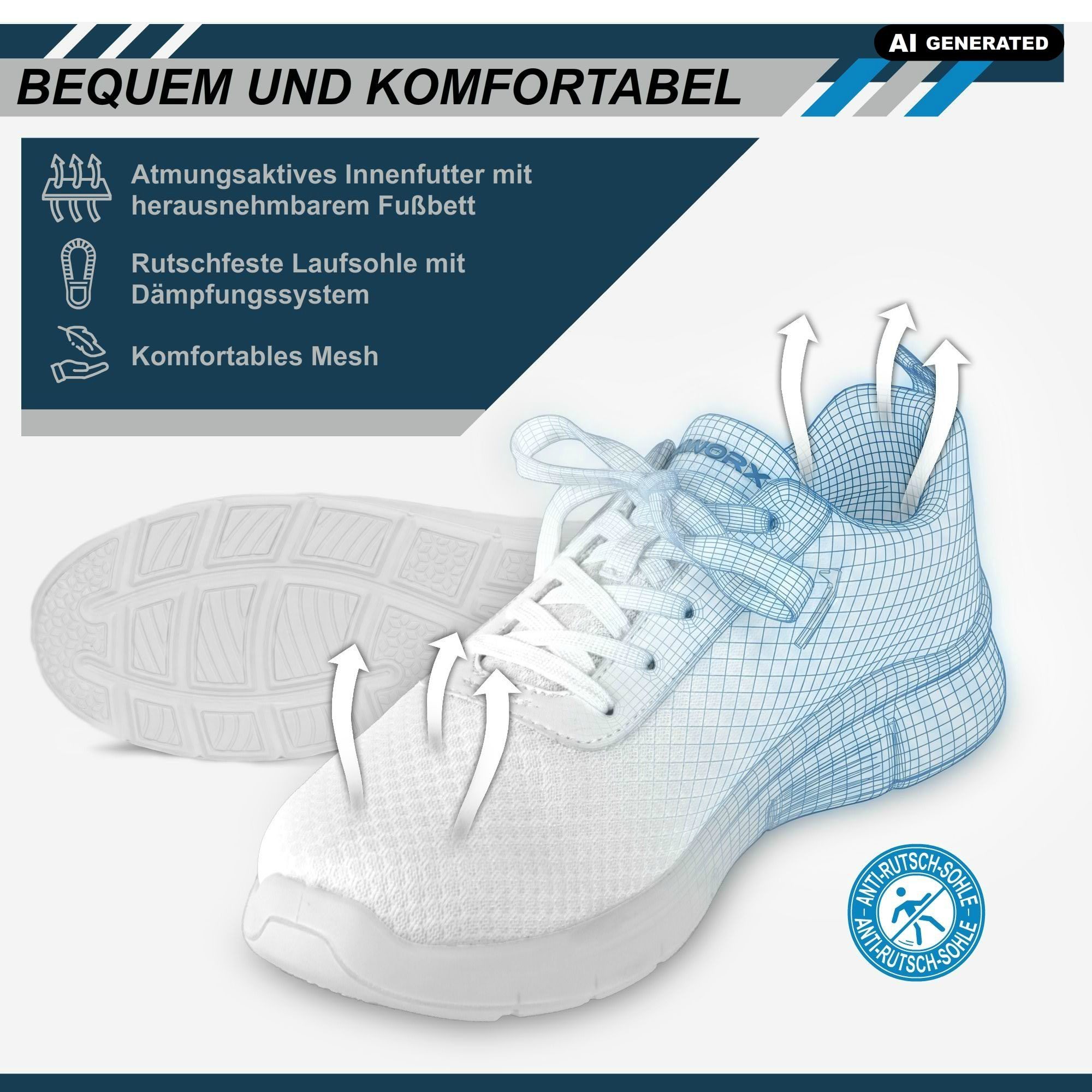 ELIWORX Rutschhemmende Arbeitsschuhe O1 FO SR Stoßdämpfend - Herren und Damen Berufsschuh Zertifiziert nach EN ISO 20347:2022+A1:2024 - Herausnehmbares Fußbett – Bild 5 von 5