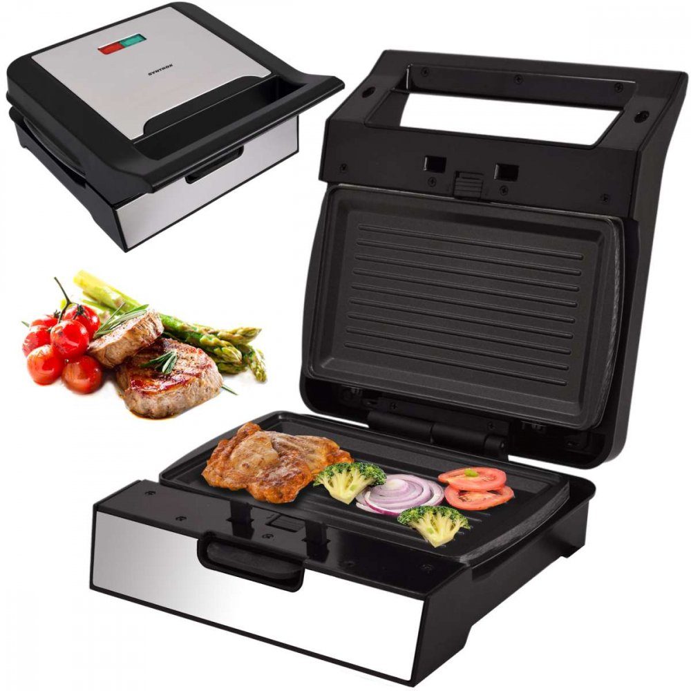 Syntrox Elektrogrill Syntrox Multimaker Kontaktgrill MM-1400W Gusto mit Wechselplatten