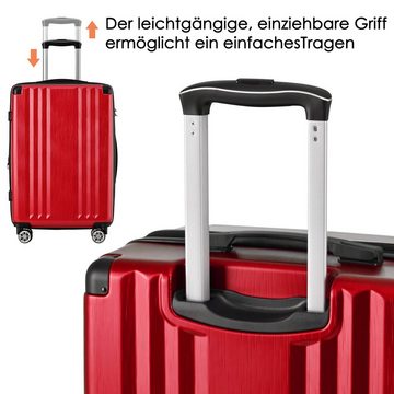 EXTSUD Handgepäckkoffer Hartschalen-Koffer, Rollkoffer, Reisekoffer, Handgepäck 4 Rollen, ABS-Material, TSA Zollschloss, 56.5*37.5*22.5