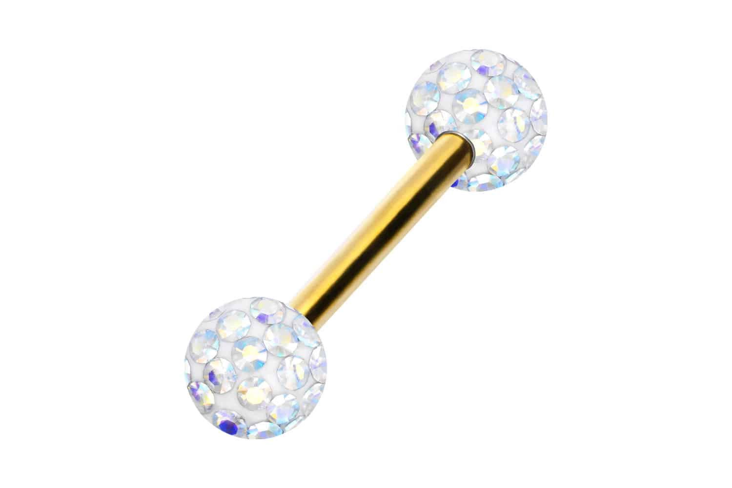 PIERCINGLINE Brustwarzenpiercing Chirurgenstahl Barbell EPOXY-KUGELN (Barbe günstig online kaufen