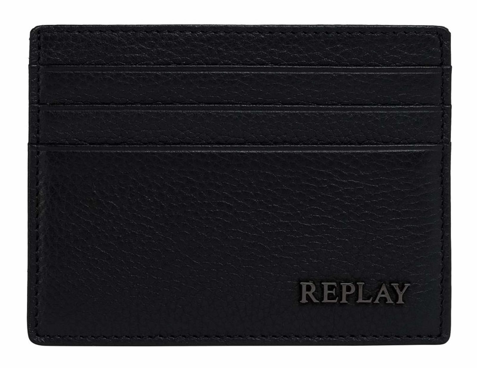 Replay Kartenetui Credit Card Holder, aus echtem Rindsleder mit RFID-Blocker Schutz