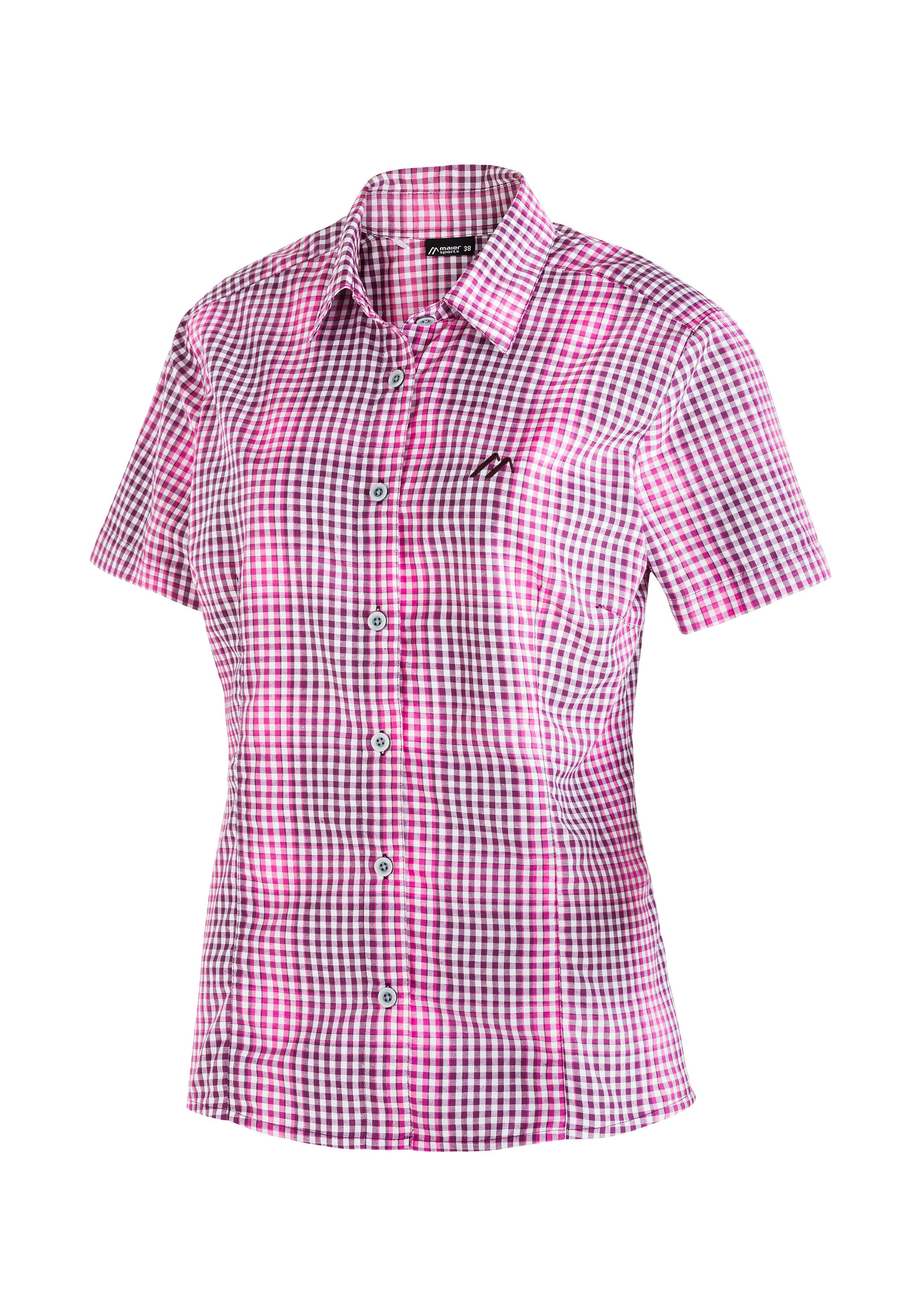 Maier Sports Funktionsbluse "Philina", Karierte Kurzarm-Bluse für Wandern, günstig online kaufen