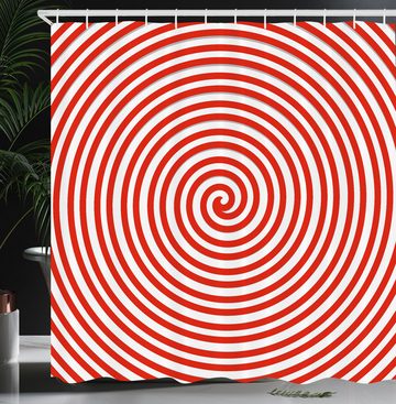 Abakuhaus Duschvorhang Moderner Digitaldruck mit 12 Haken auf Stoff Wasser Resistent Breite 175 cm, Höhe 180 cm, rot Spiral Konzentratleitung