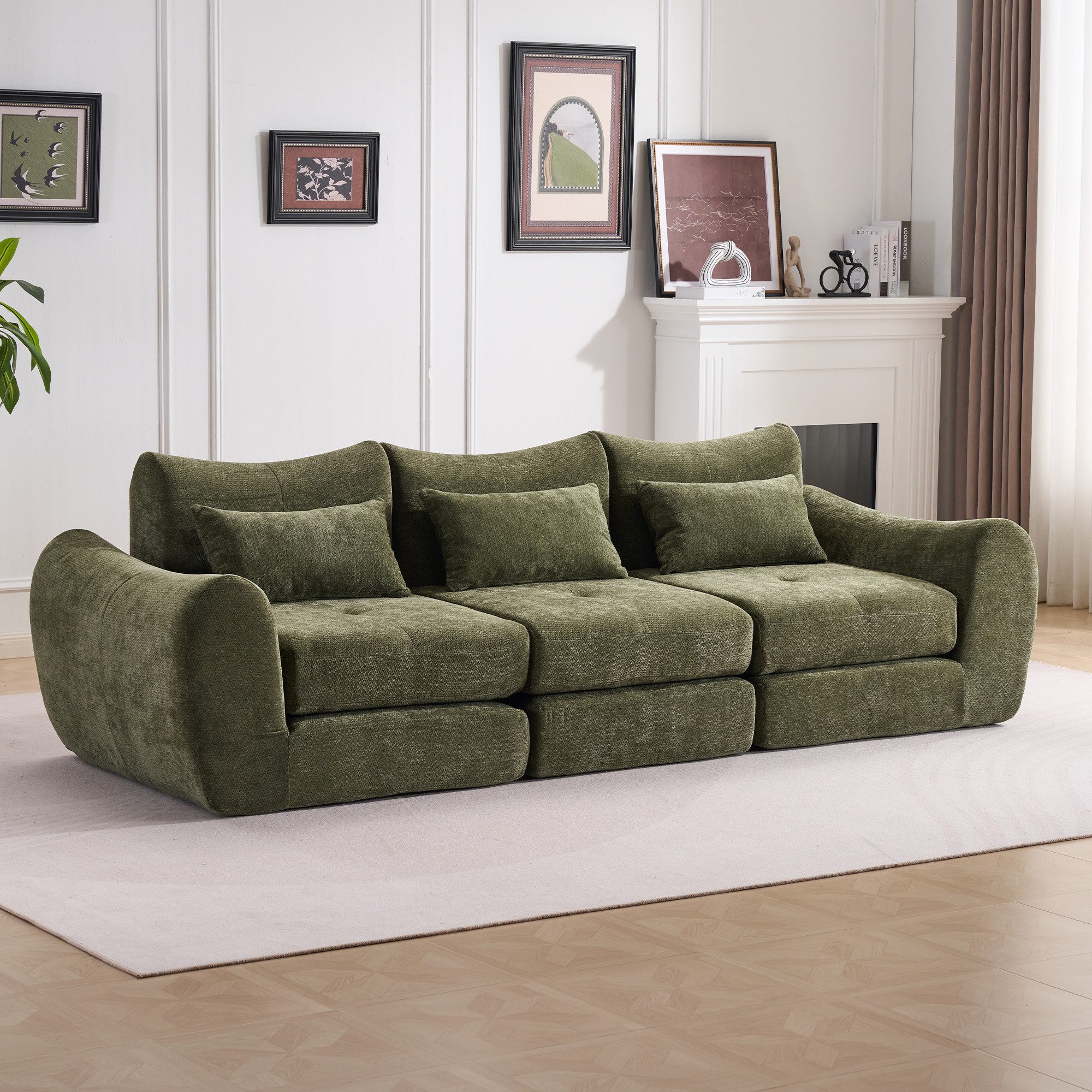 Leawin Sofa Sofas Wohnzimmer XXL Ecksofa mit Schlaffunktion L-Form modern, Bequemes Schlafsofa, modular, platzsparend & flexibel nutzbar