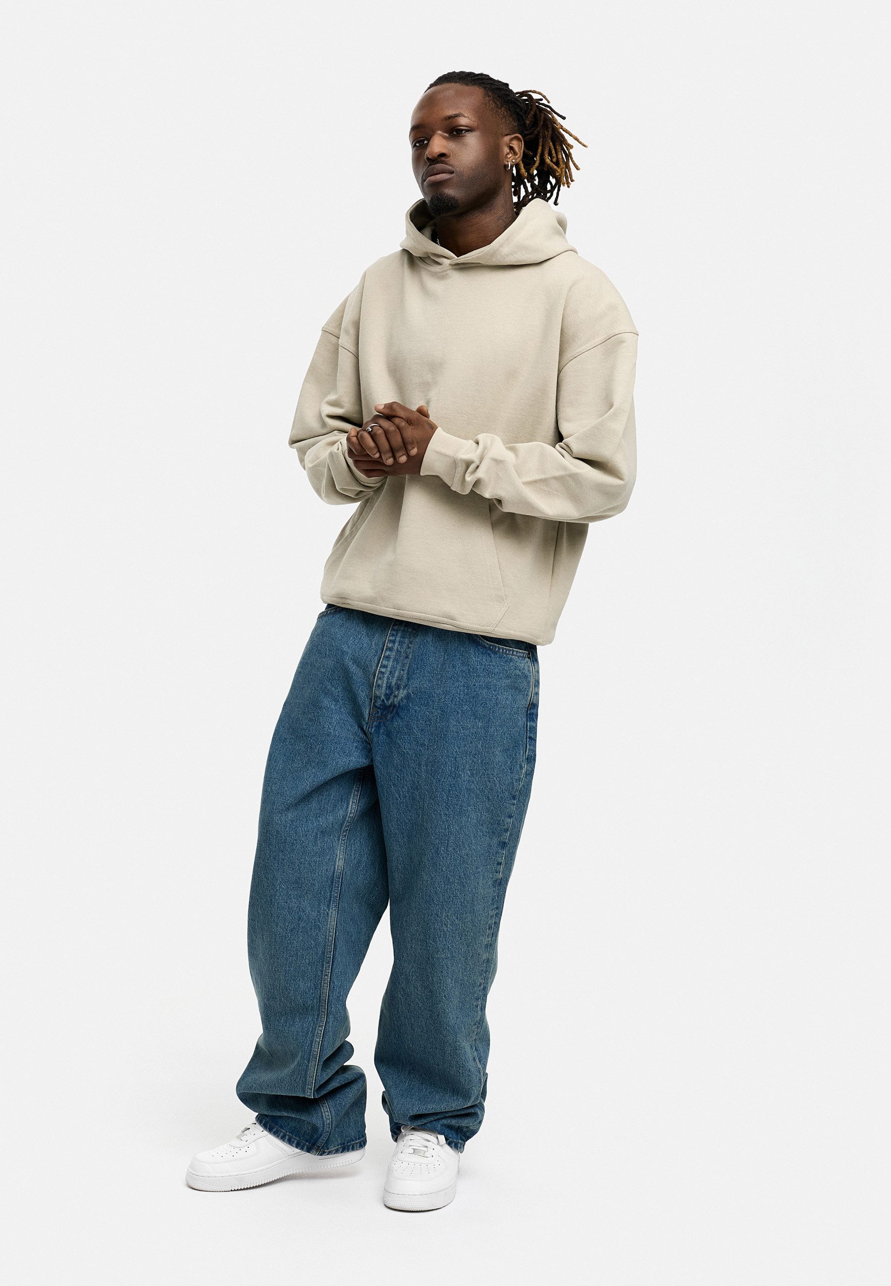 BEHYPE STUDIOS Hoodie IM OVERSIZE FIT Herren Cord-less Kapuzenpullover lockeres Kapuzen-Sweatshirt Sweater