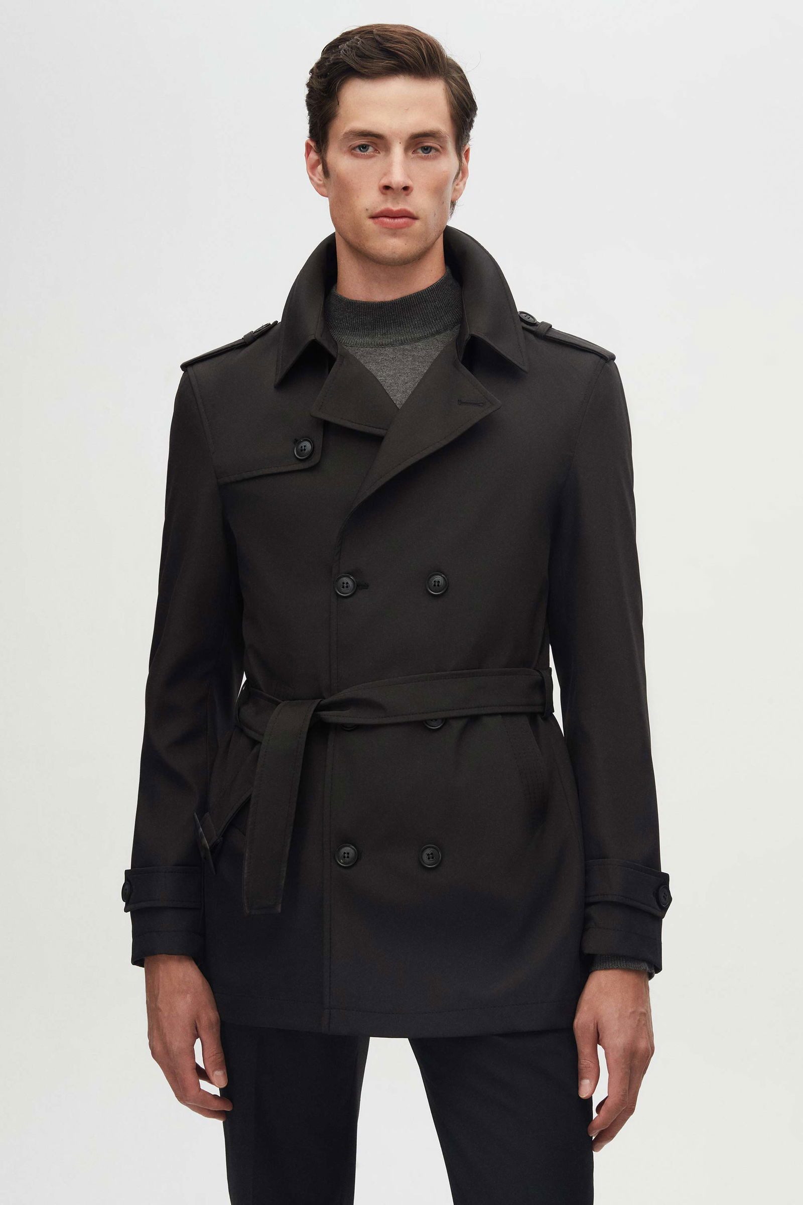 D'S DAMAT Caban Ds Damat Regular Fit Epaulette Belted Top Coat/Trenchcoat günstig online kaufen