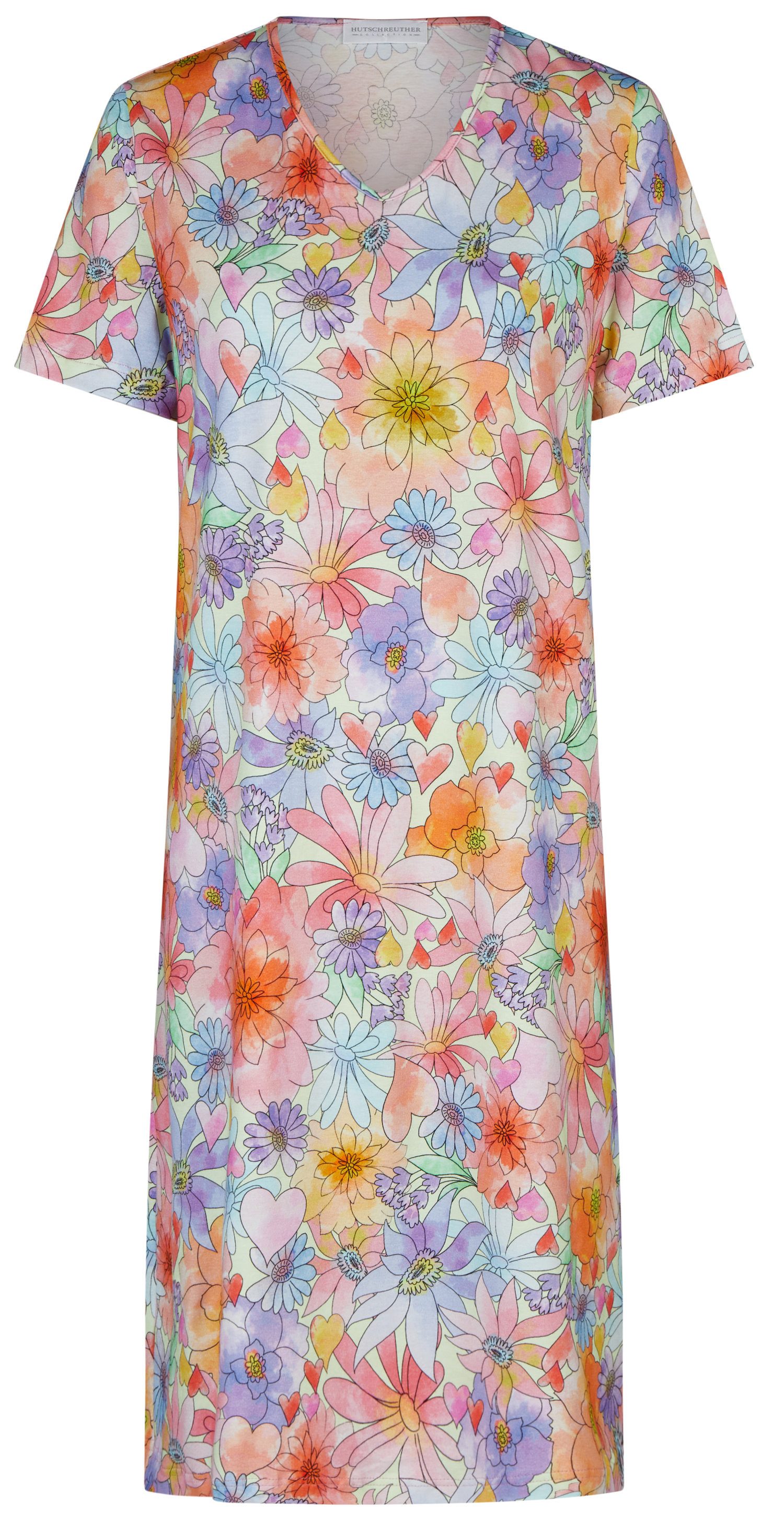 HUTSCHREUTHER Nachthemd Damen Schlafshirt mit kurzem Arm (1-tlg) Modisches Design