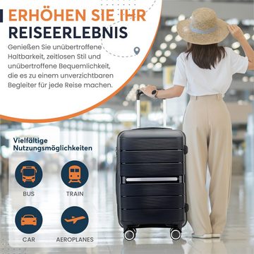 KESSMANN Kofferset 3 teilig Hartschalenkofferset M L XL Koffer + Digitale Kofferwaage, 4 Rollen, (Reisekofferset, 4 tlg., Schloss Teleskopgriff Gepäck Urlaub Zubehör Reise Hartschale Trolley), Reisetasche Kofferset groß mittel klein Handgepäck Gepäck Rollkoffer