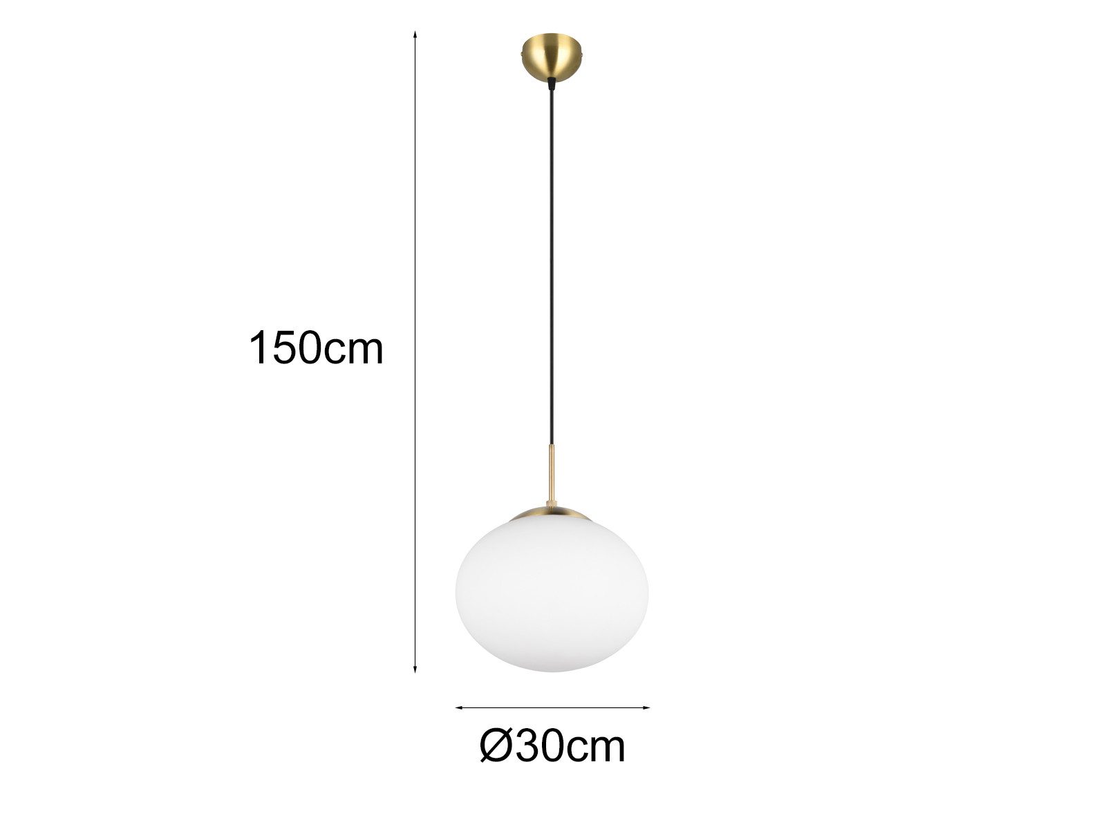 TRIO Leuchten LED Pendelleuchte, Dimmfunktion, LED wechselbar, Warmweiß, klein-e Glas-kugel Lampe über-n Esstisch & Couchtisch hängend Ø 30cm