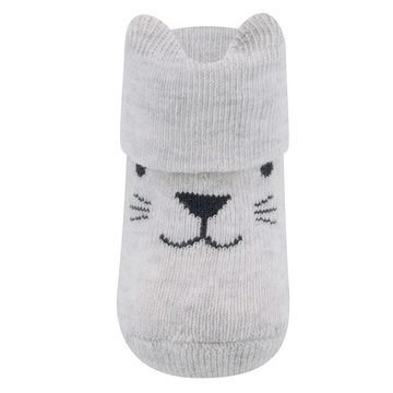 Ewers Socken Newborn Socken Katze/Blümchen/Uni (6-Paar)