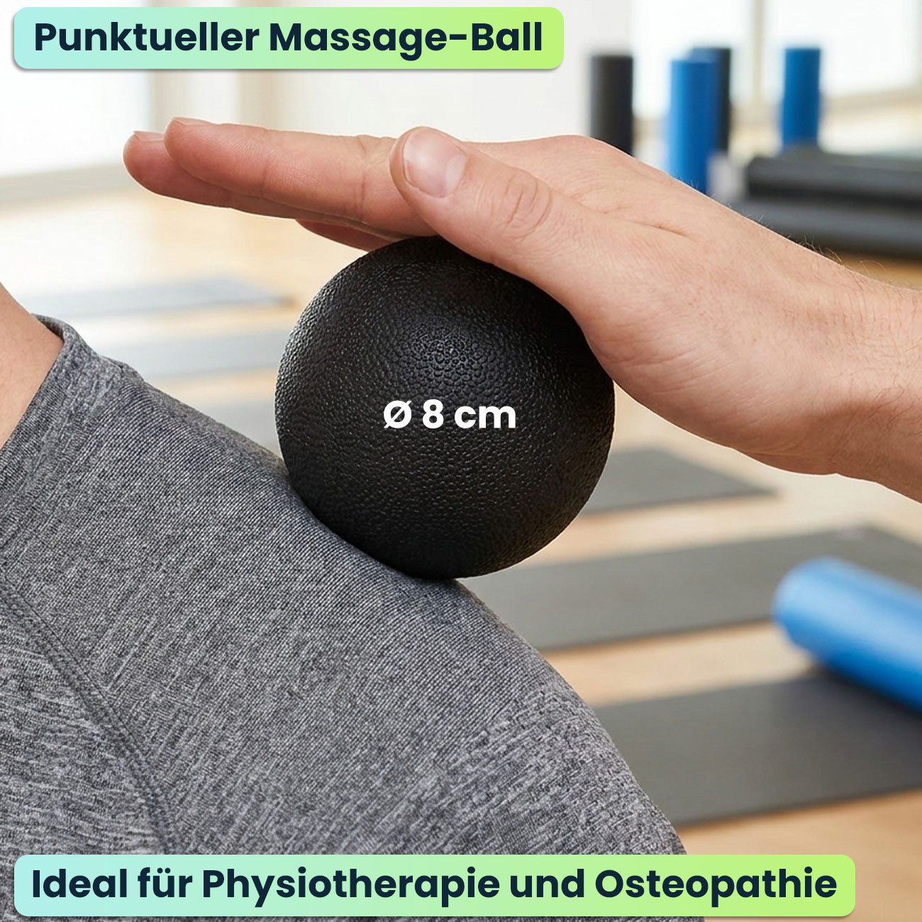 Casativo Massageball Punktueller Massage-Ball (8 cm) – Faszientrainer zur Tiefenentspannung, 1-tlg., Punktuelle oder flächige Anwendung