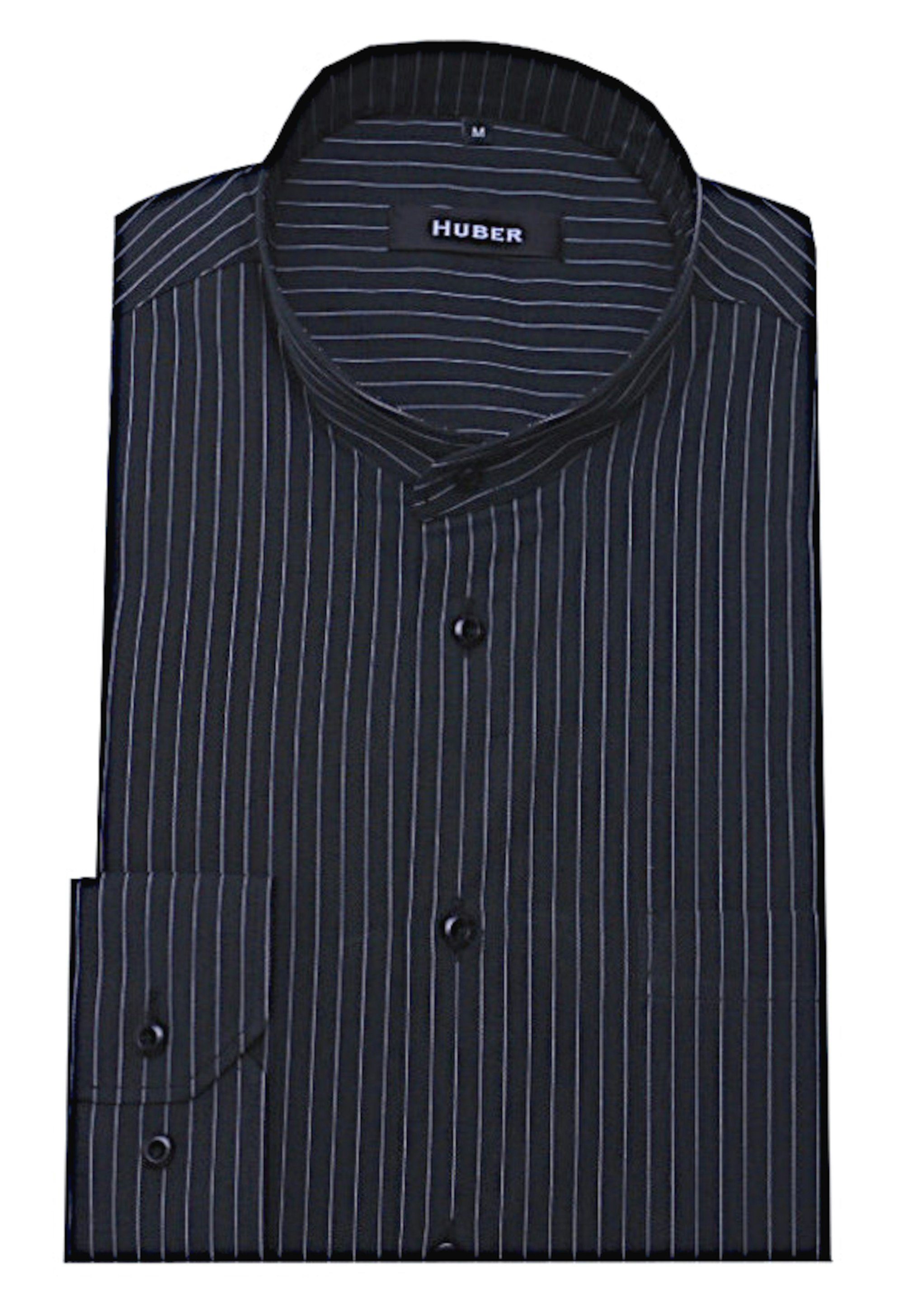 Huber Hemden Langarmhemd HU-0038 Stehkragen, Streifendesign, bügelleicht, Regular Fit, Made in EU