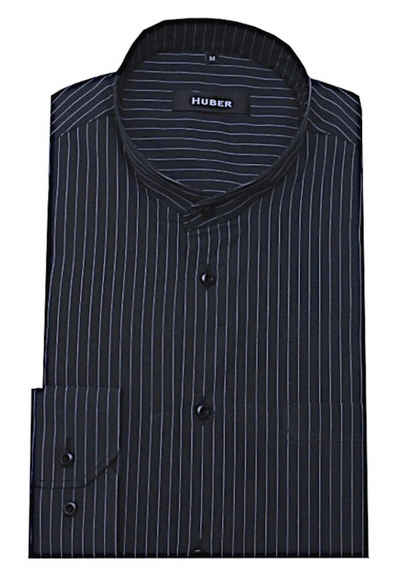 Huber Hemden Langarmhemd HU-0038 Stehkragen, Streifendesign, bügelleicht, Regular Fit, Made in EU