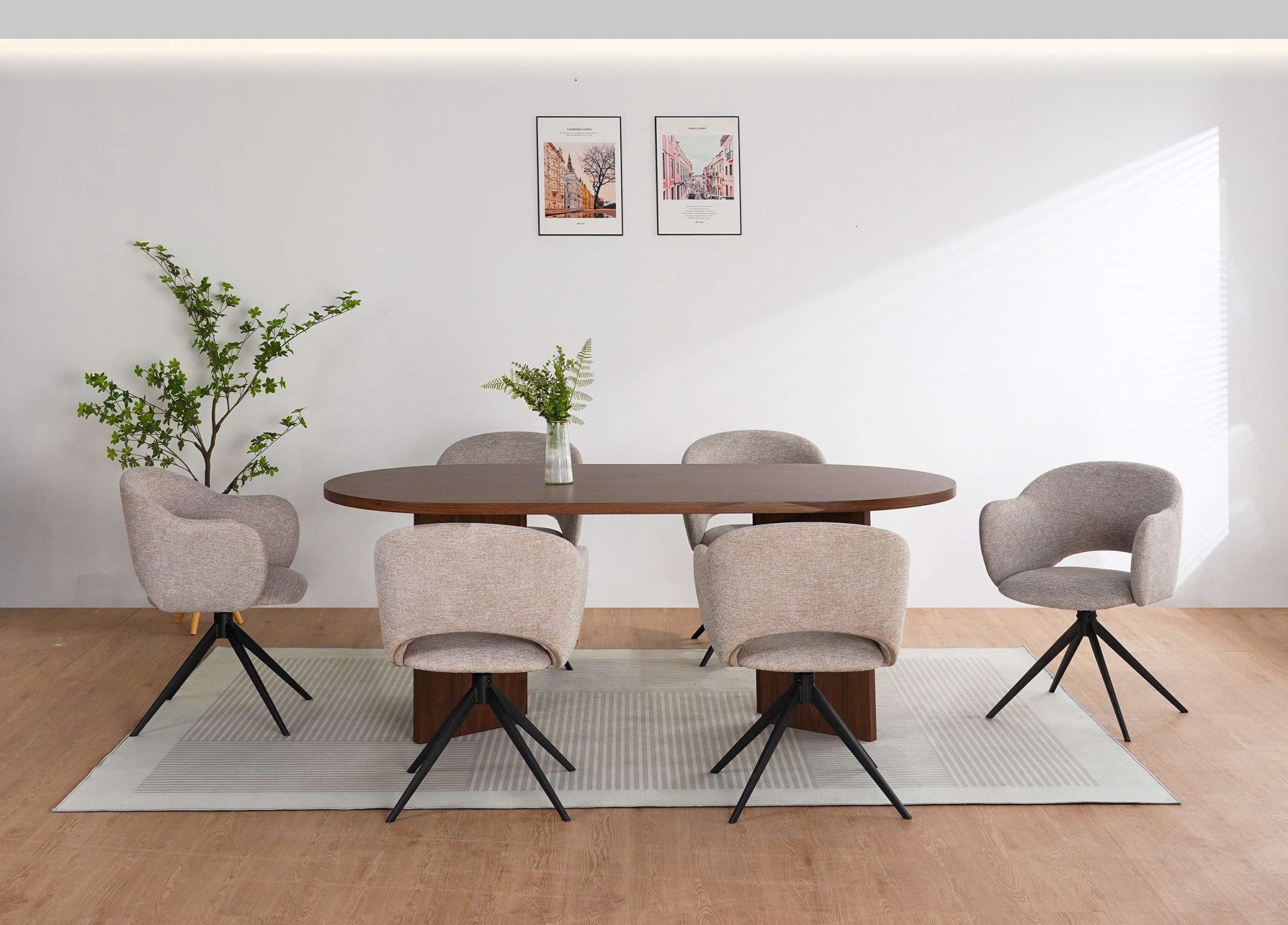 OTTO home Esszimmerstuhl Fynnjard (1 St), mit schwarzen Metallbeinen, Drehfunktion, Webstoff Bezug