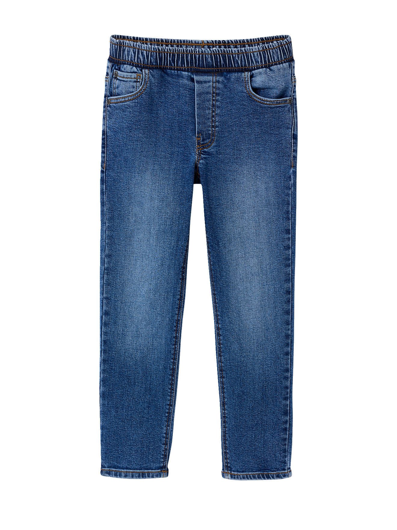 vertbaudet Slim-fit-Jeans Jungen Slim-Jeans mit verstellbarem Dehnbund BASIC 2er-Pack – Bild 2 von 5