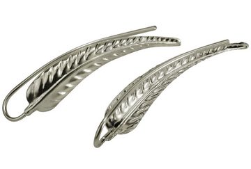 SILBERMOOS Paar Ohrklemmen Earcuffs im Blatt-Design, 925 Sterling Silber