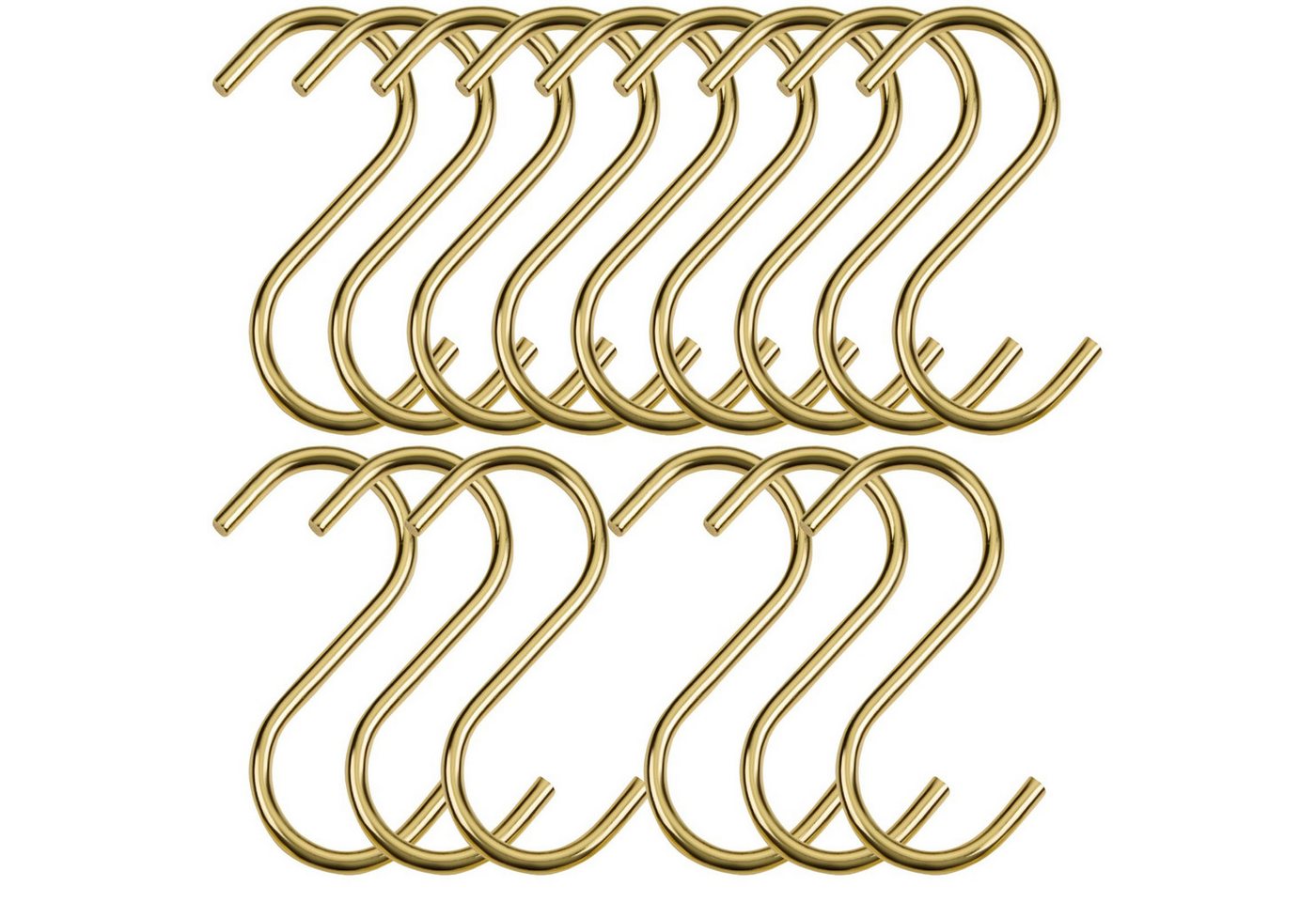 SO-TECH® S-Haken für Rundstäbe bis Ø 30 mm für Garderoben, Küchenreling uvm., (Spar-Set, 15-St), Antik Gold galvanisiert