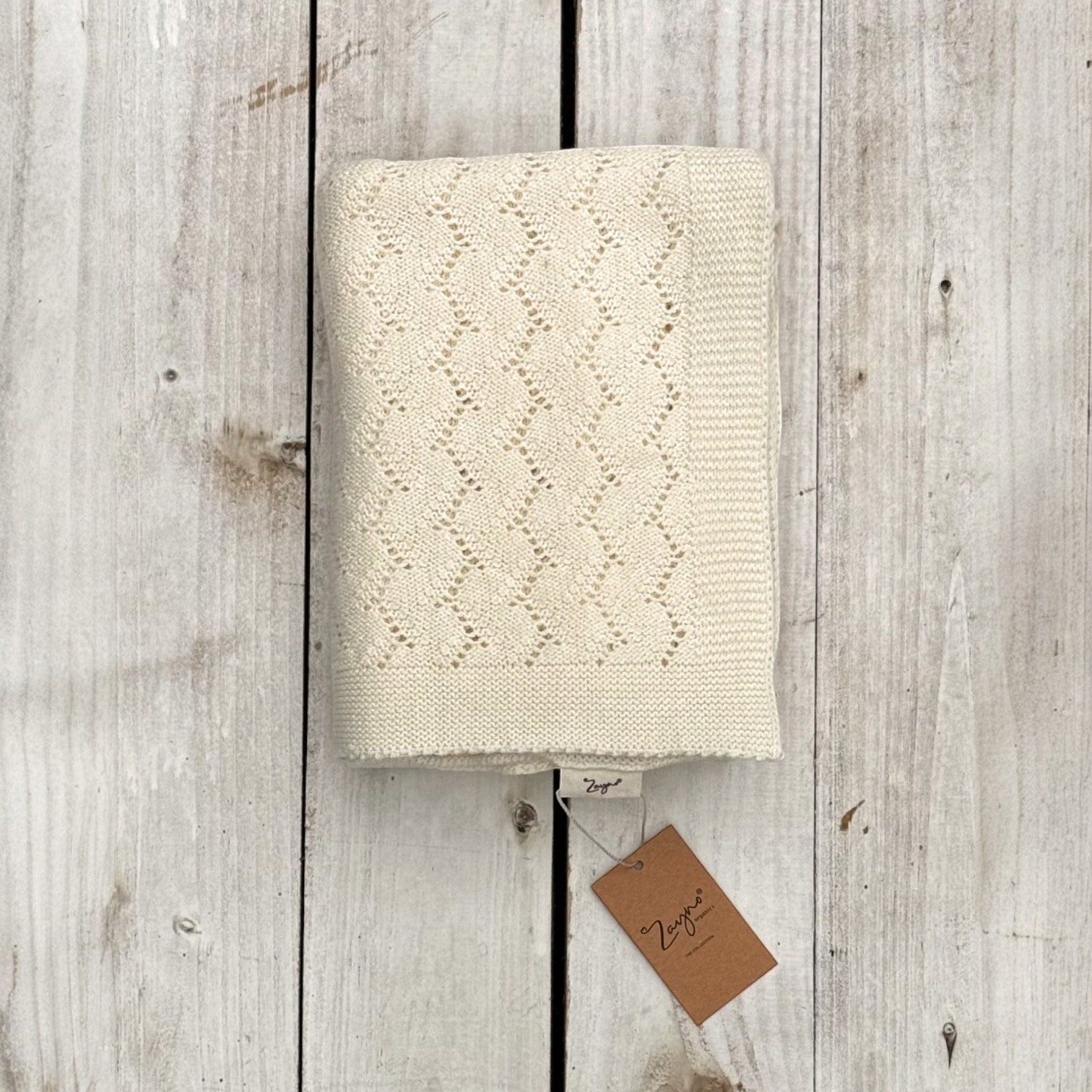 Babydecke 70x90 cm Muschelbeige aus 100% Biobaumwolle, Zayno, umweltfreundlich und nachhaltig