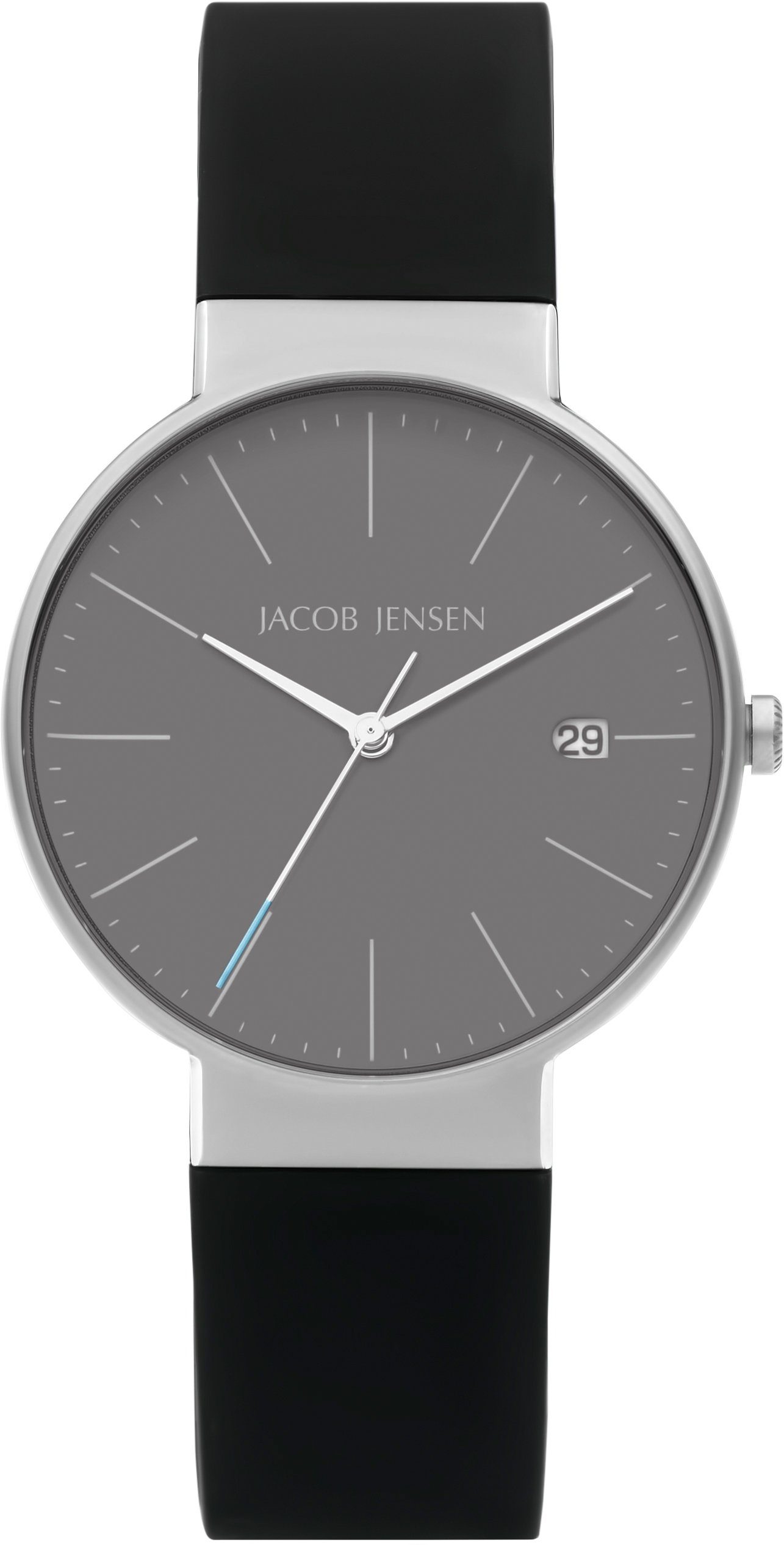 Timeless Grau mm, Jacob Nordic 182 Jensen Siliconbd Quarzuhr Classic 37