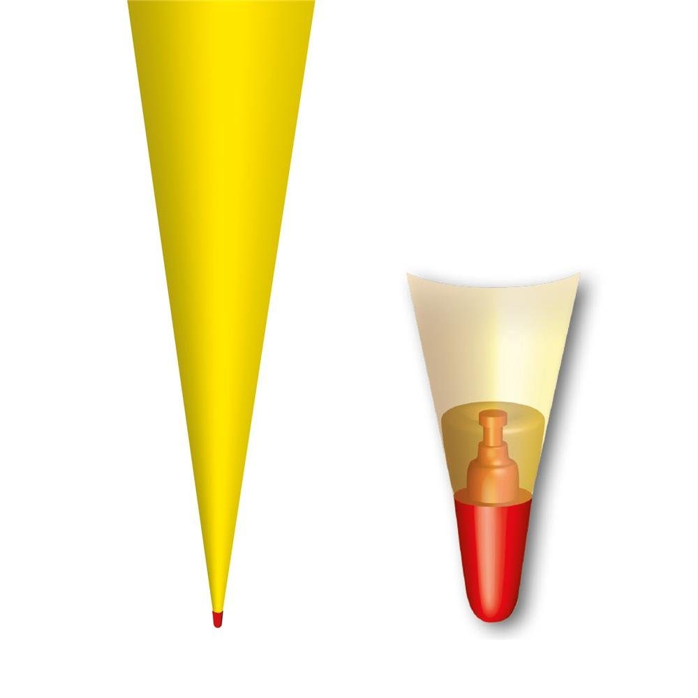 cm, Rot(h)-Spitze Zuckertüte 70 Basteltüte Roth Einschulung Filz-Verschluss Schultüte gelb rund