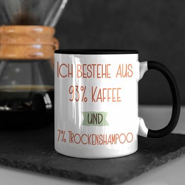 Trendation Tasse 93% Kaffee und 7% Trockenshampoo Tasse Geschenk Lustiger Spruch Für Ko
