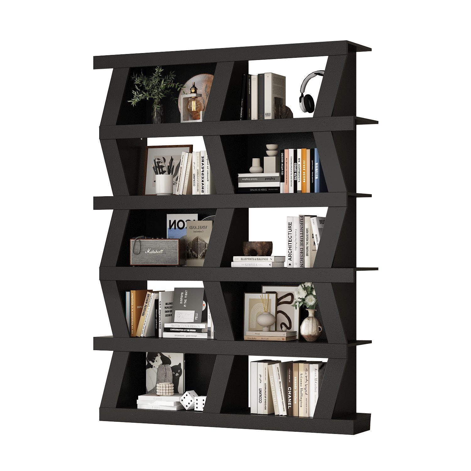 FUFU&GAGA Bücherregal Vitrine mit offenen Fächern, MDF