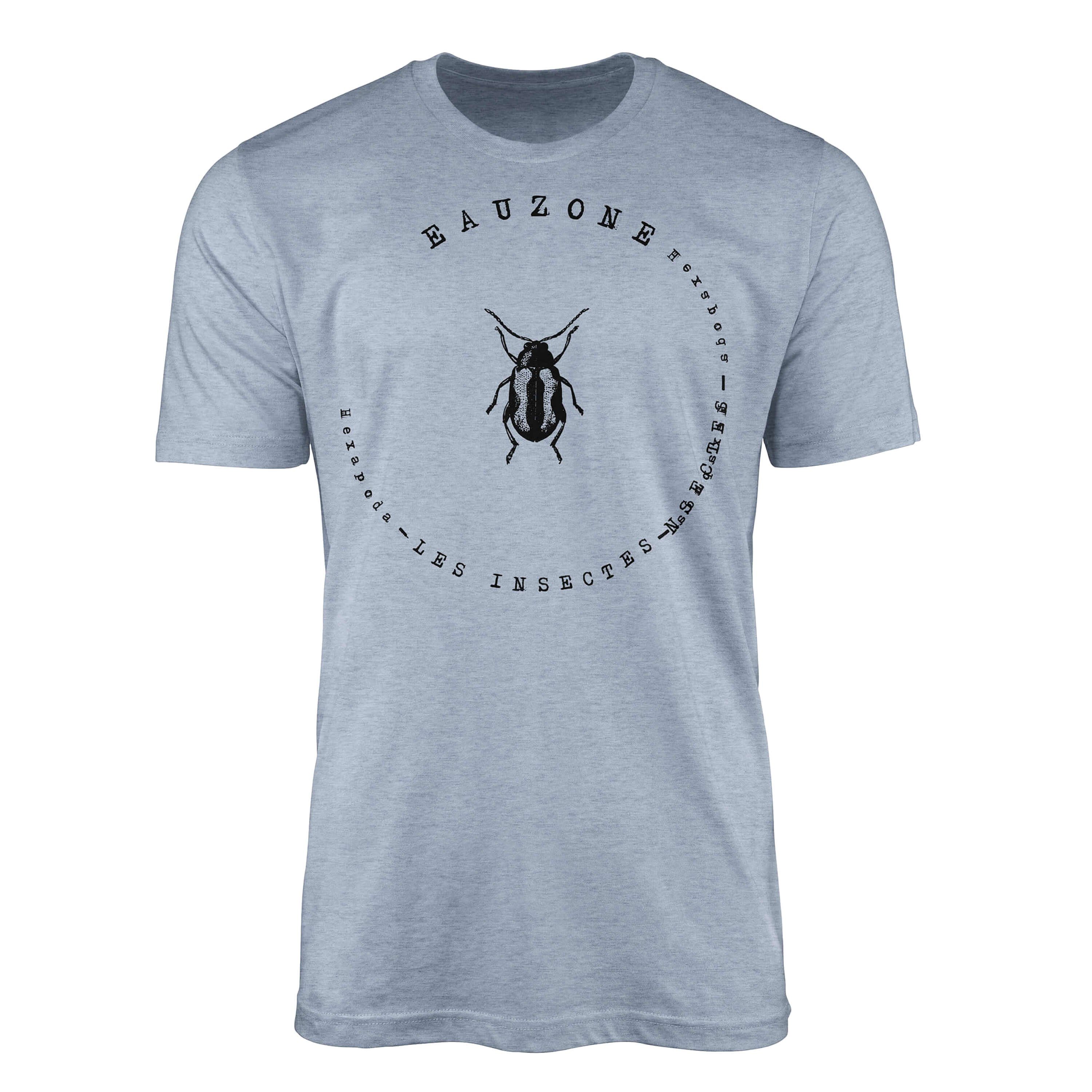 Sinus Art T-Shirt Hexapoda Herren T-Shirt Flea Beetle Stonewash Denim