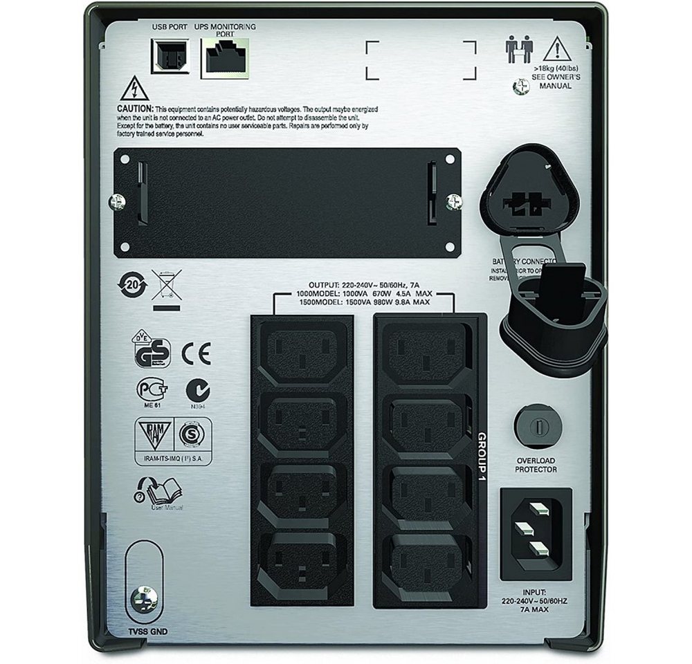 Thumbnail - Fujitsu USV-Anlage Smart-UPS 1500 VA 1000 W Tower - USV-Gerät - schwarz