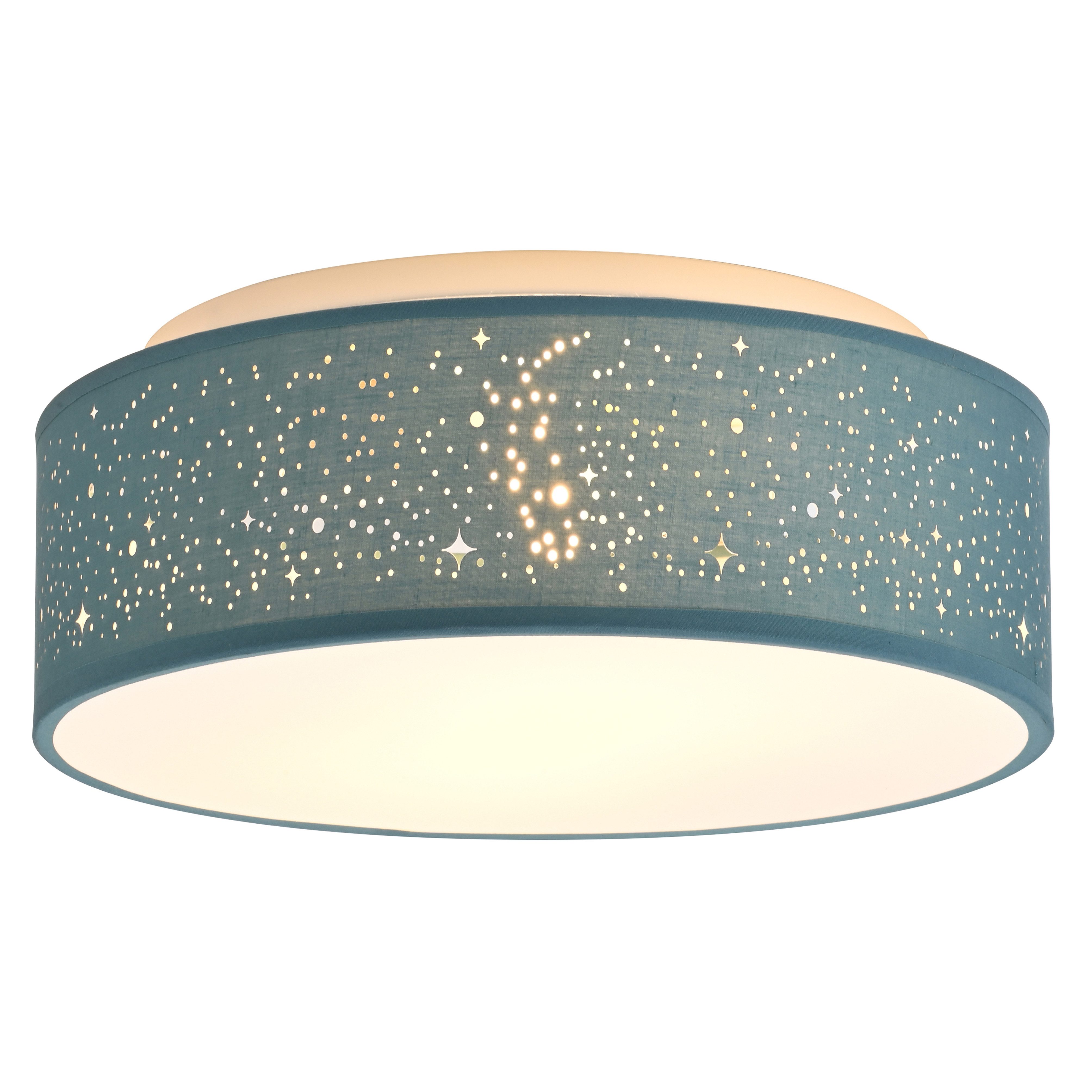Zedelmaier Lampenschirm Deckenleuchte Deckenlampe Stoff mit Sterne Kinderzimmerlampe, ohne Leuchtmittel, für Kinderzimmer Schlafzimmer Wohnzimmer Flur