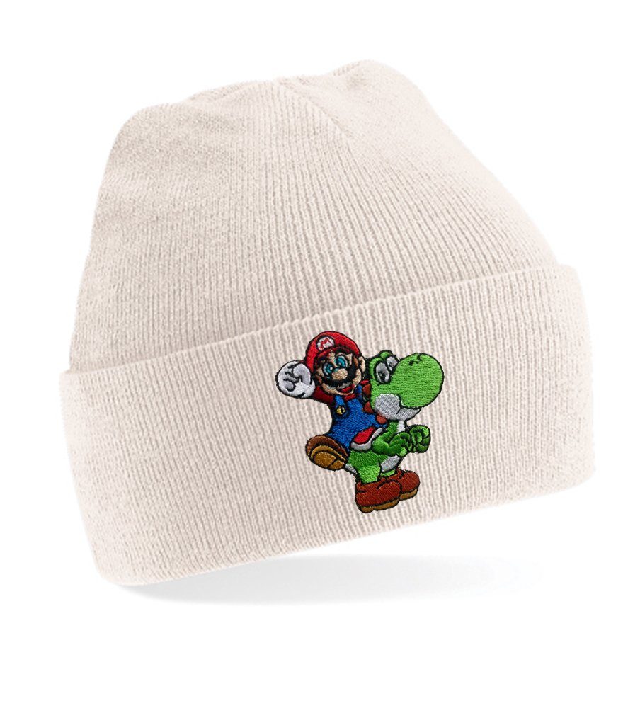 Blondie & Brownie Beanie Unisex Erwachsenen Mütze Yoshi & Mario Luigi Peach Stick Beige