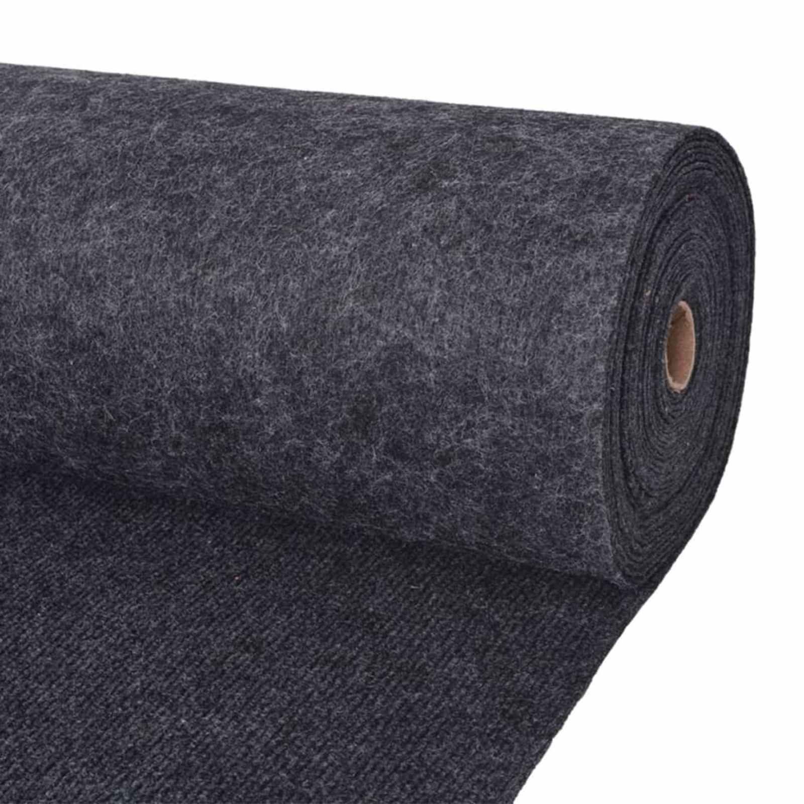 vidaXL Fußmatte Teppich Anthrazit 1,2 x 10 m Polyester, Hütte
