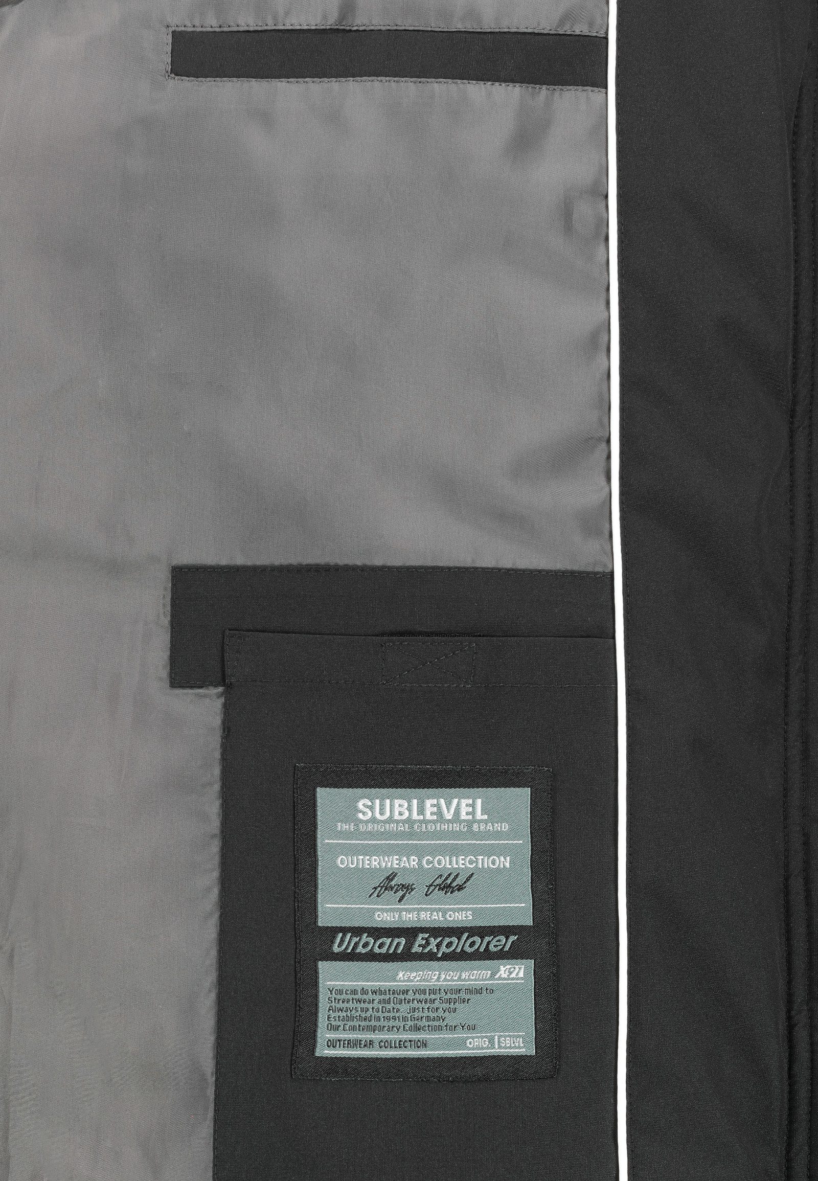 SUBLEVEL Winterjacke Winddichtes Kleidungsstück mit Reißverschlusstaschen ( günstig online kaufen