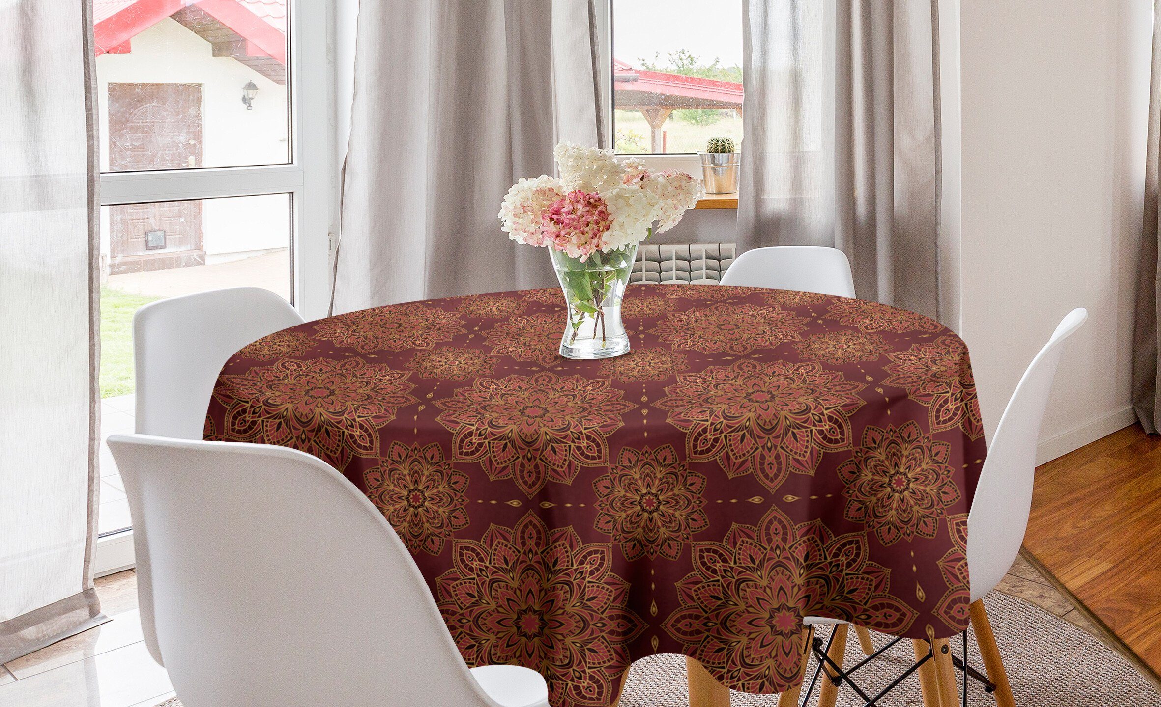 Abakuhaus Tischdecke Kreis Tischdecke Abdeckung für Esszimmer Küche Dekoration, Mandala Inspiration