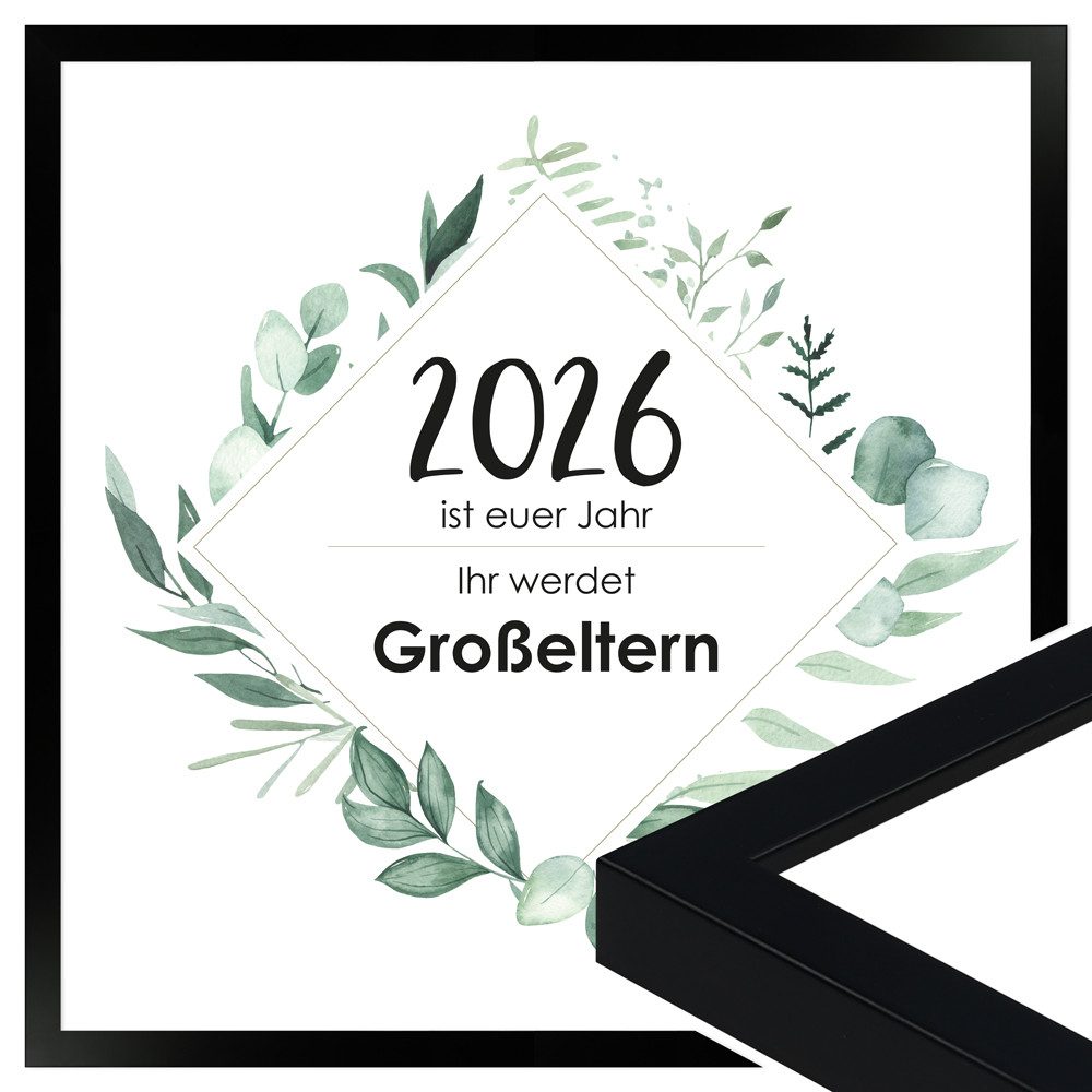 WANDStyle Bild mit Rahmen Das ist euer Jahr - Ihr werdet Großeltern, 2026, Плакат 20x20 cm