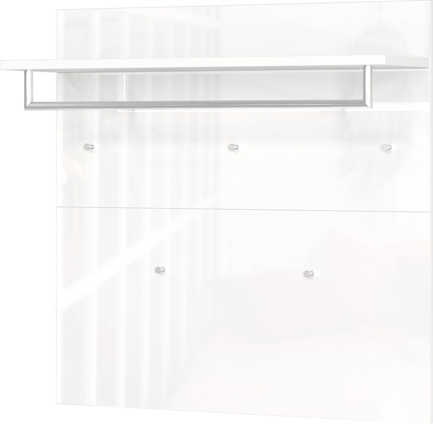 GERMANIA Garderobenpaneel Oakland mit Glasfront, Breite: 97 cm, mit Ablageboden, Stange und Haken aus Metall