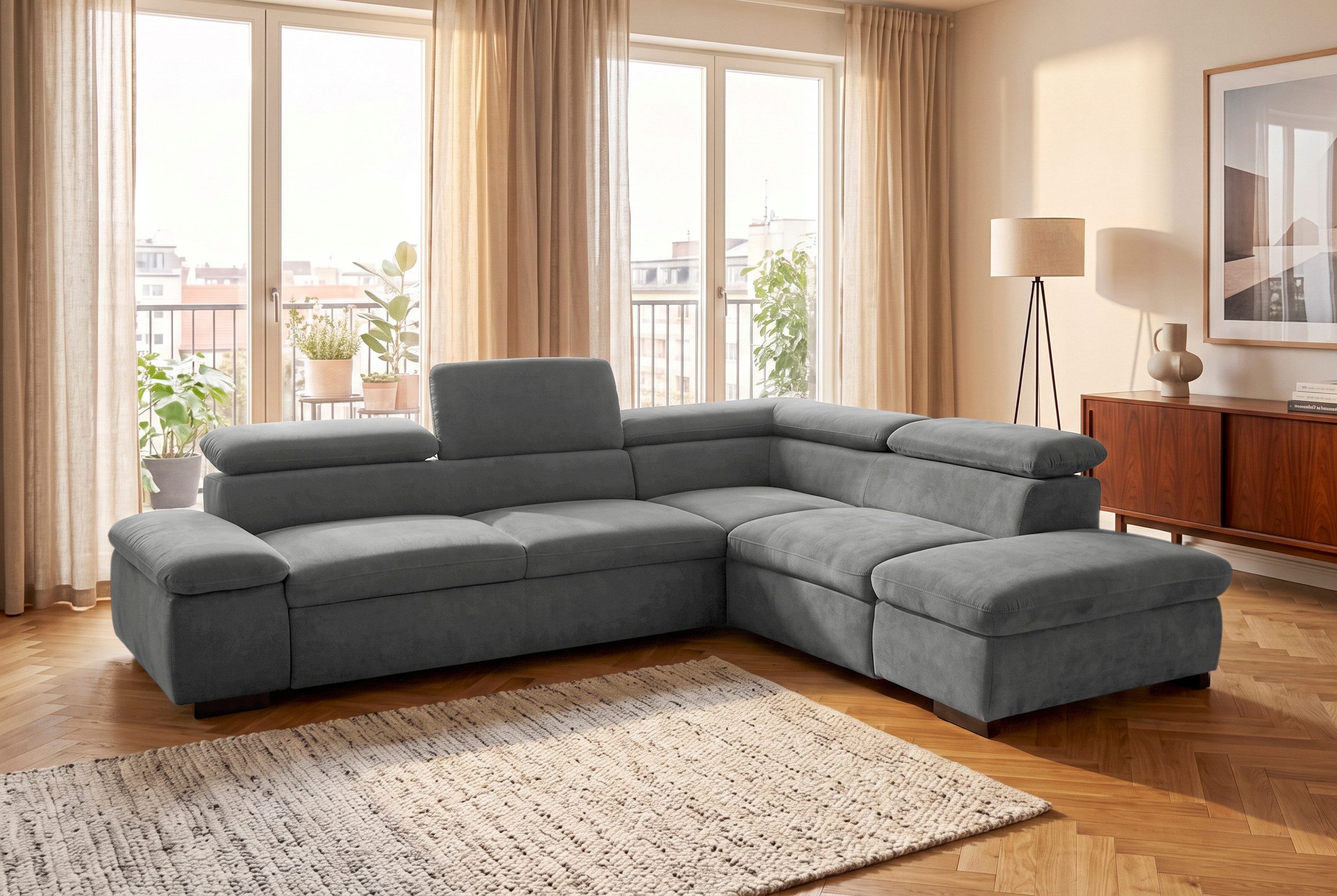 OTTO home Ecksofa Alberto L-Form, mit Kopfteilverstellung, wahlweise mit Schlaffunktion
