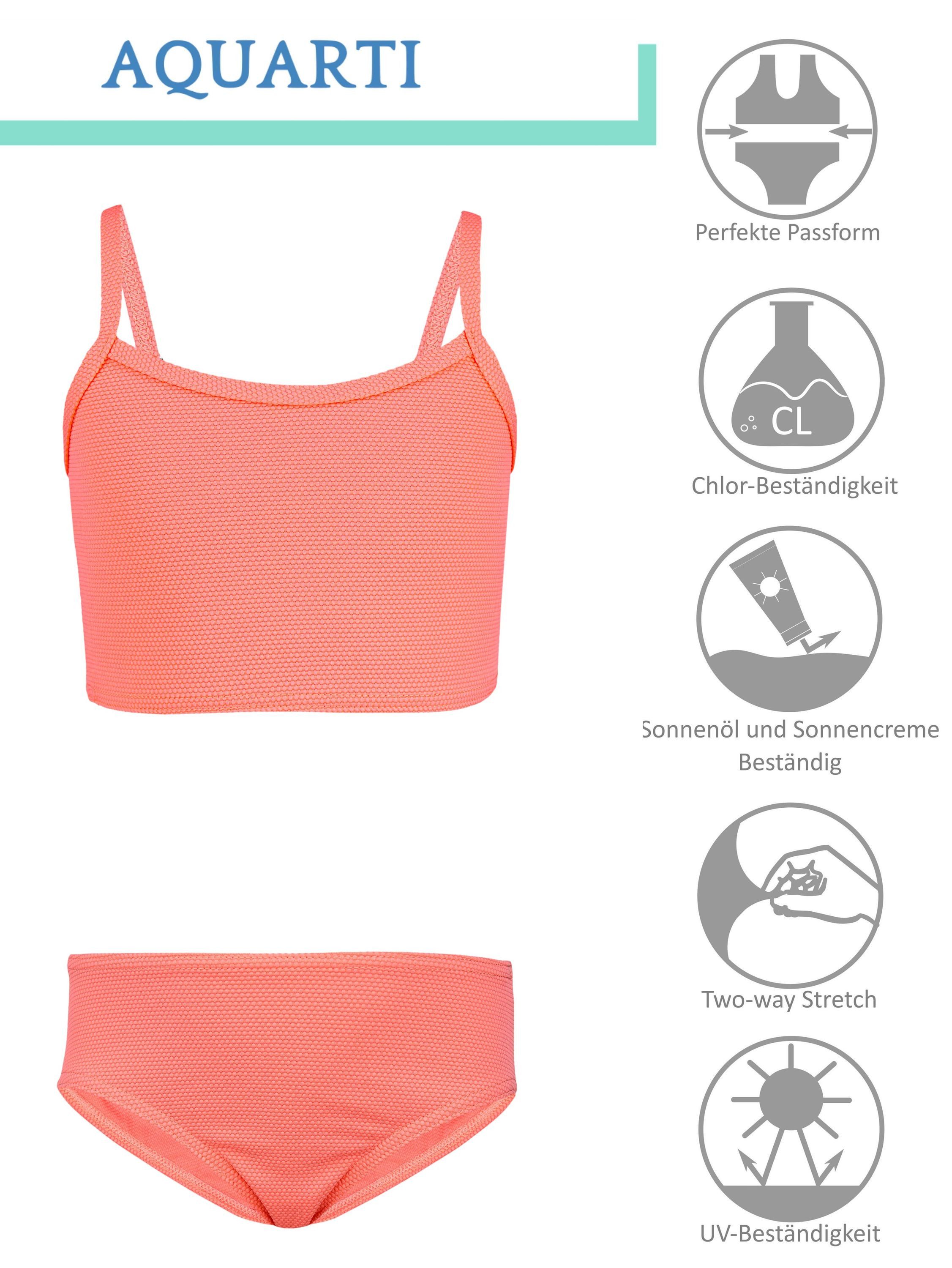 Aquarti Bustier-Bikini Aquarti Mädchen Bikini Set Bustier Bikinislip Zweiteiliger Badeanzug