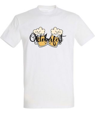 MyDesign24 T-Shirt Herren Party Shirt - Trinkshirt Oktoberfest T-Shirt 2 Biergläser Baumwollshirt mit Aufdruck Regular Fit, i326