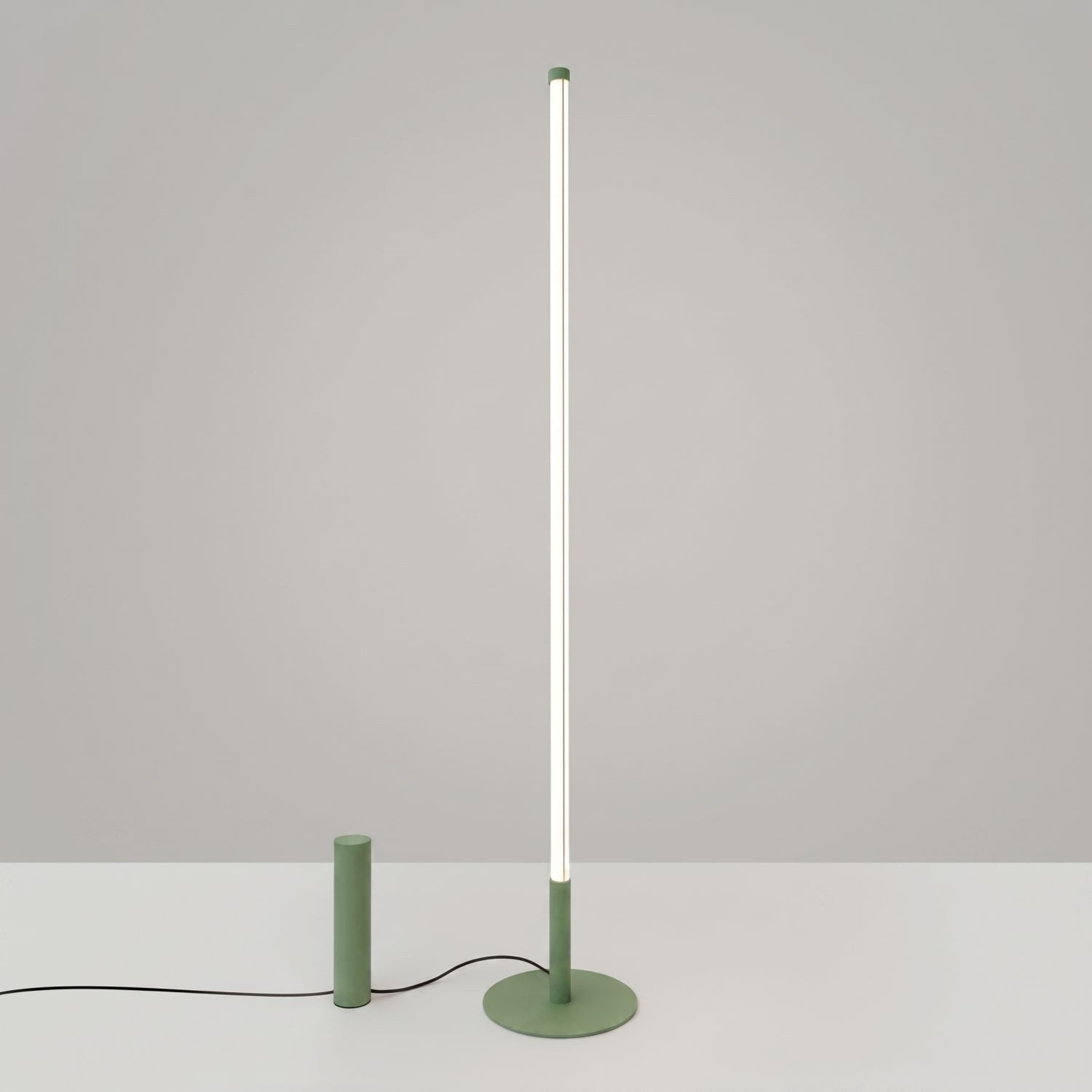 Licht-Erlebnisse Stehlampe ORSAY, LED fest integriert, Neutralweiß, LED mit Dimmer Metall 150 cm Salbei rund 4000 K 4710 lm Modern